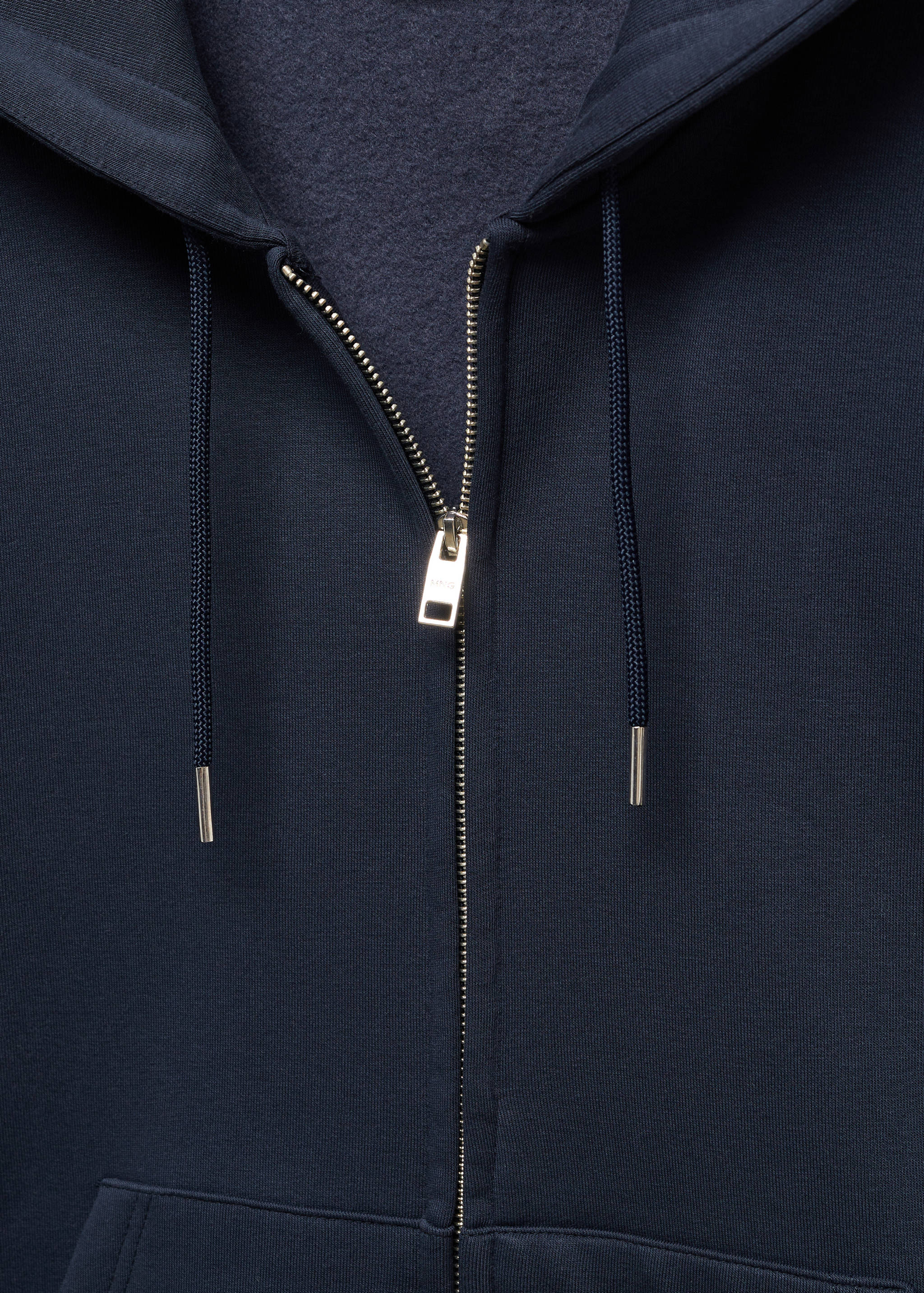 Sweatshirt de algodão com capuz de fecho de correr - Pormenor do artigo 8