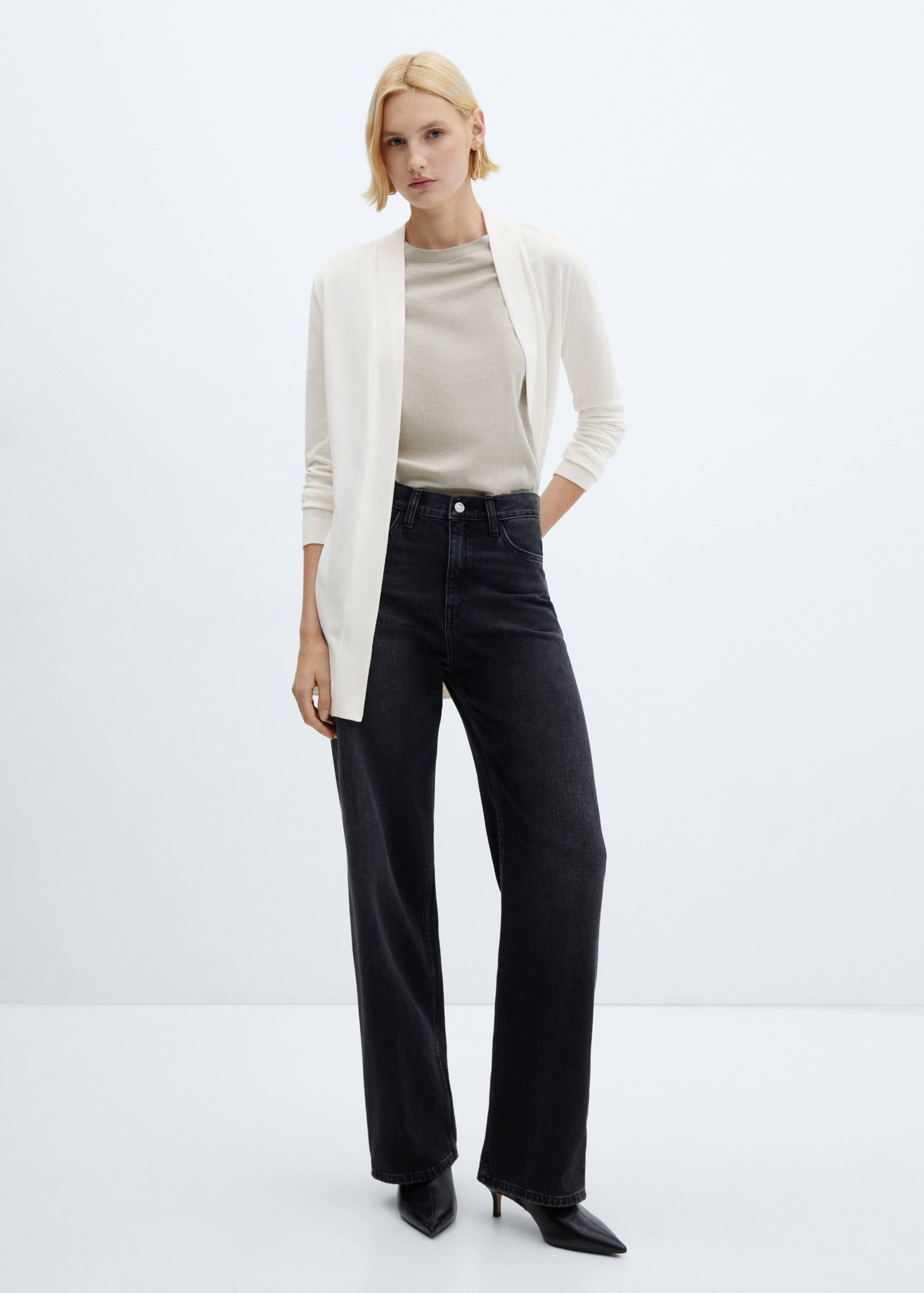 Cárdigan punto fino - Plano general