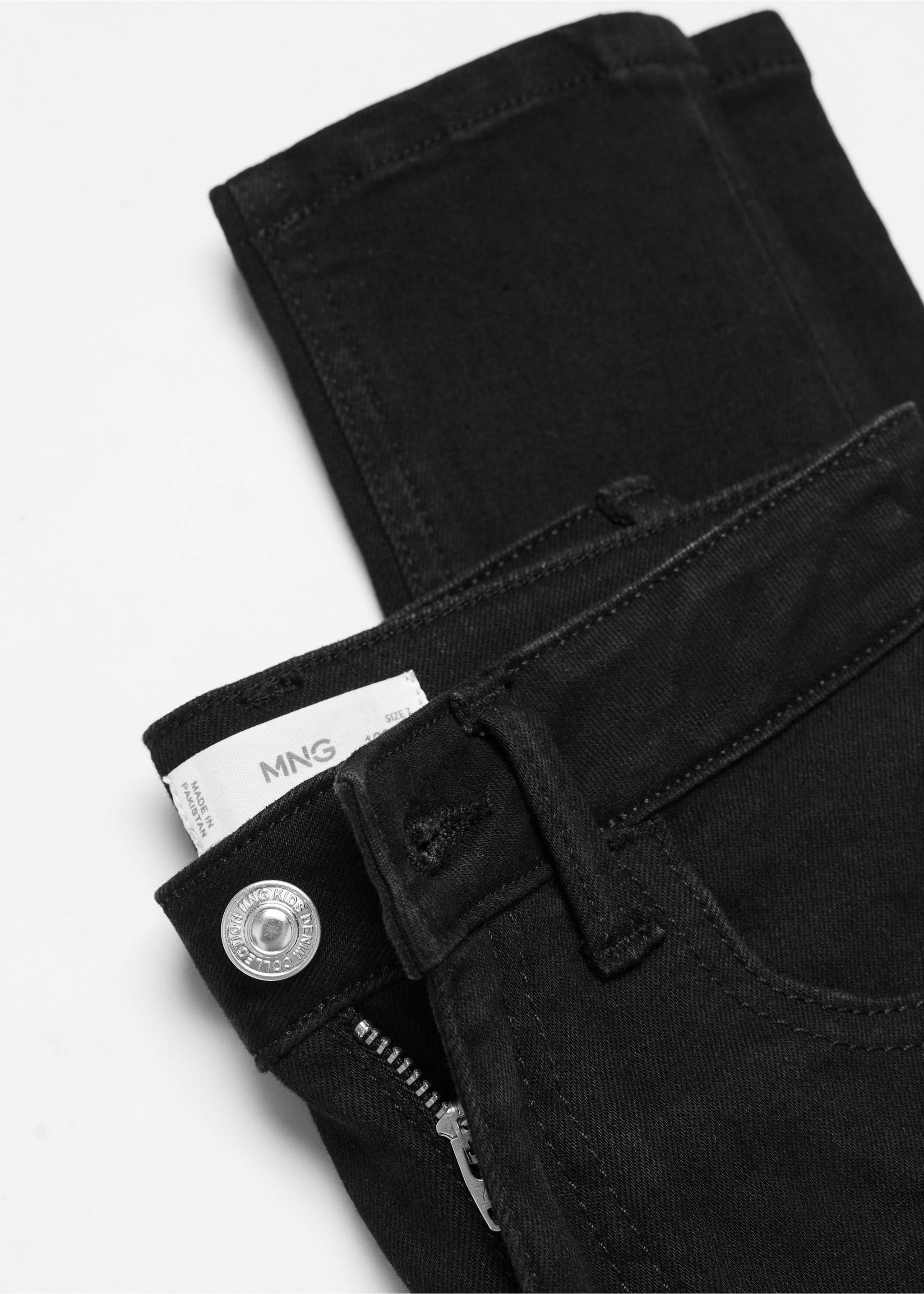 Cotton skinny Jeans - Details of the article 8, Black denim. Ref: 67050465-00.