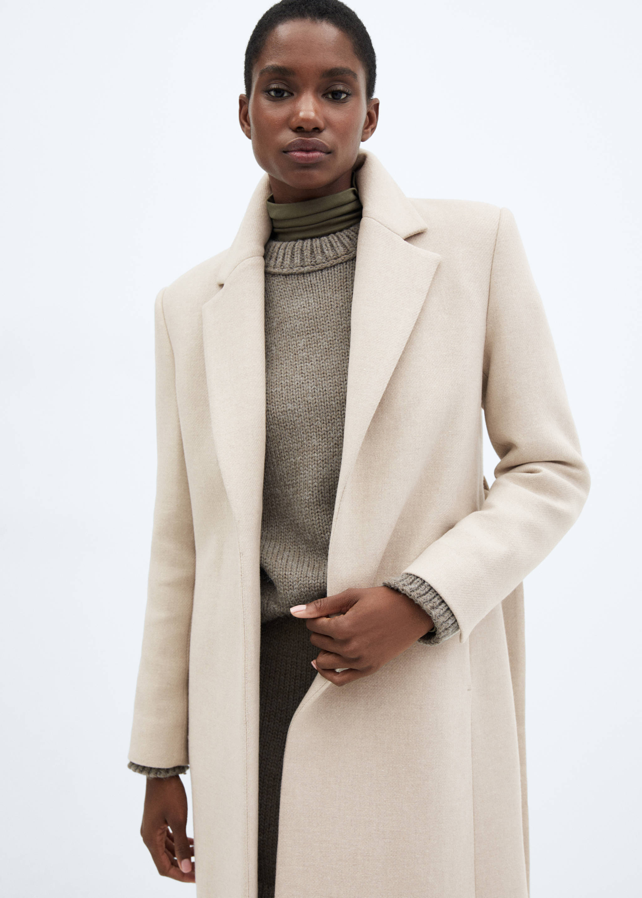 Manteco wool coat with detachable fur collar - Details of the article 4