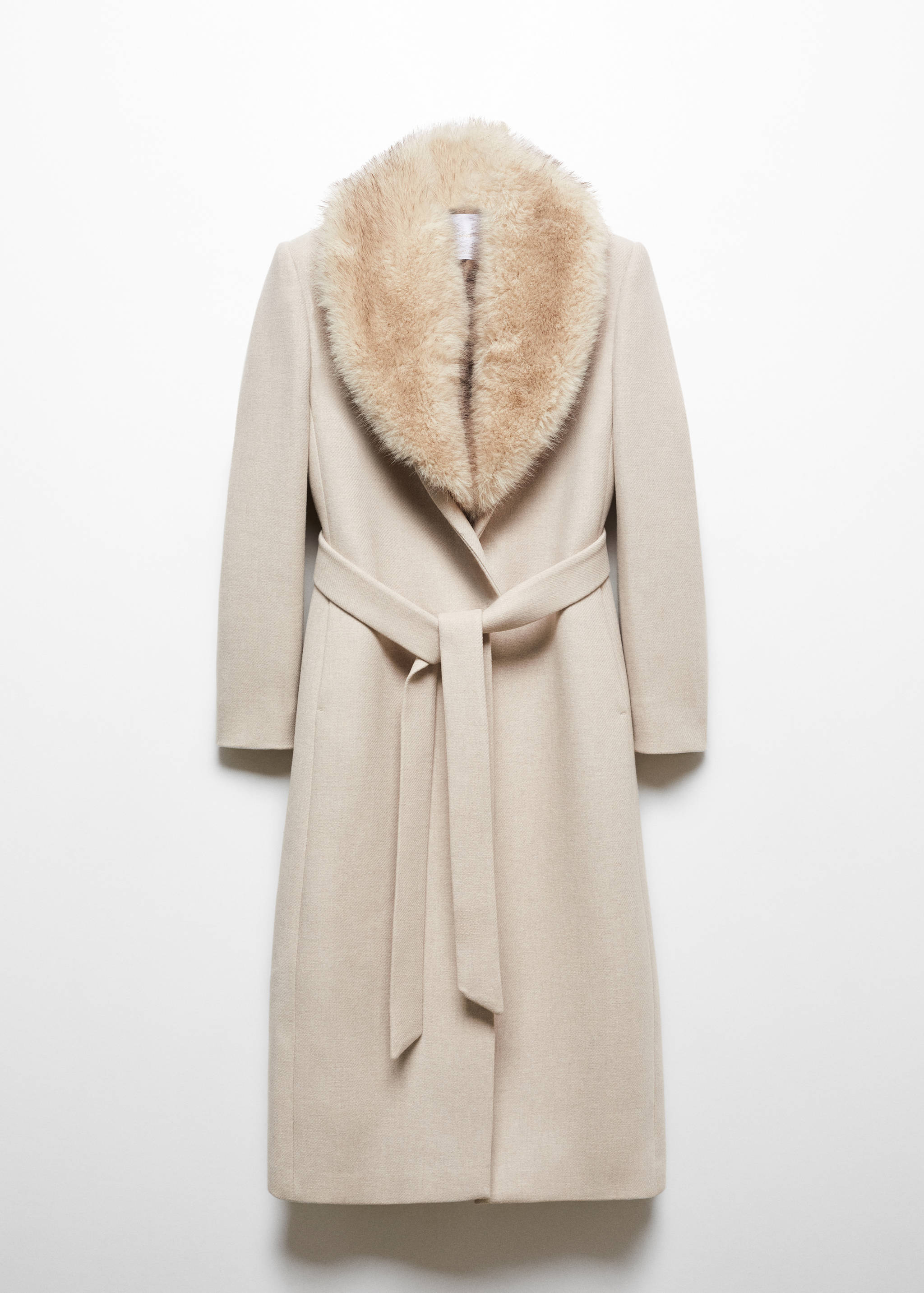 Manteco wool coat with detachable fur collar - Article without model