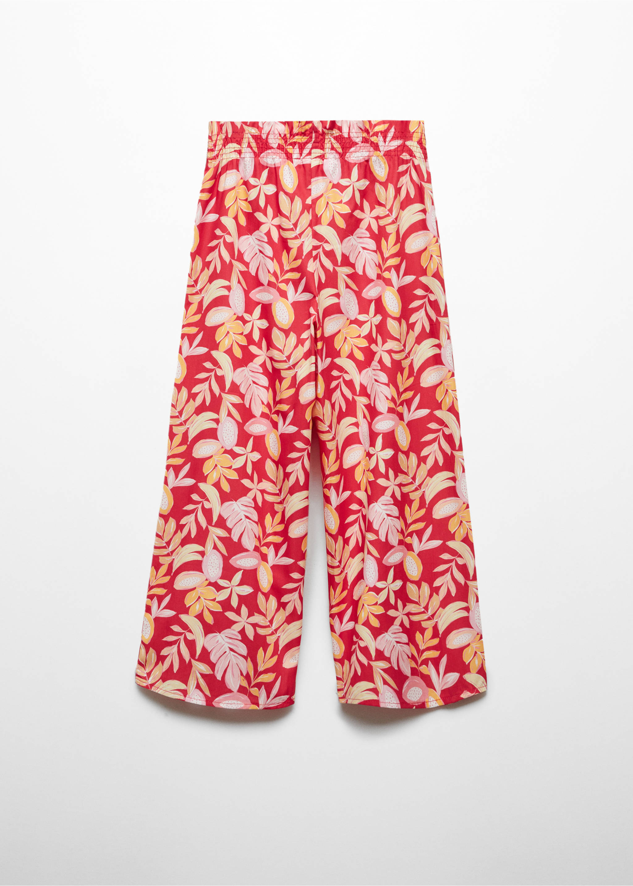 Pantalon droit imprimé - Verso de l’article, Rouge. Ref: 67050472-00.