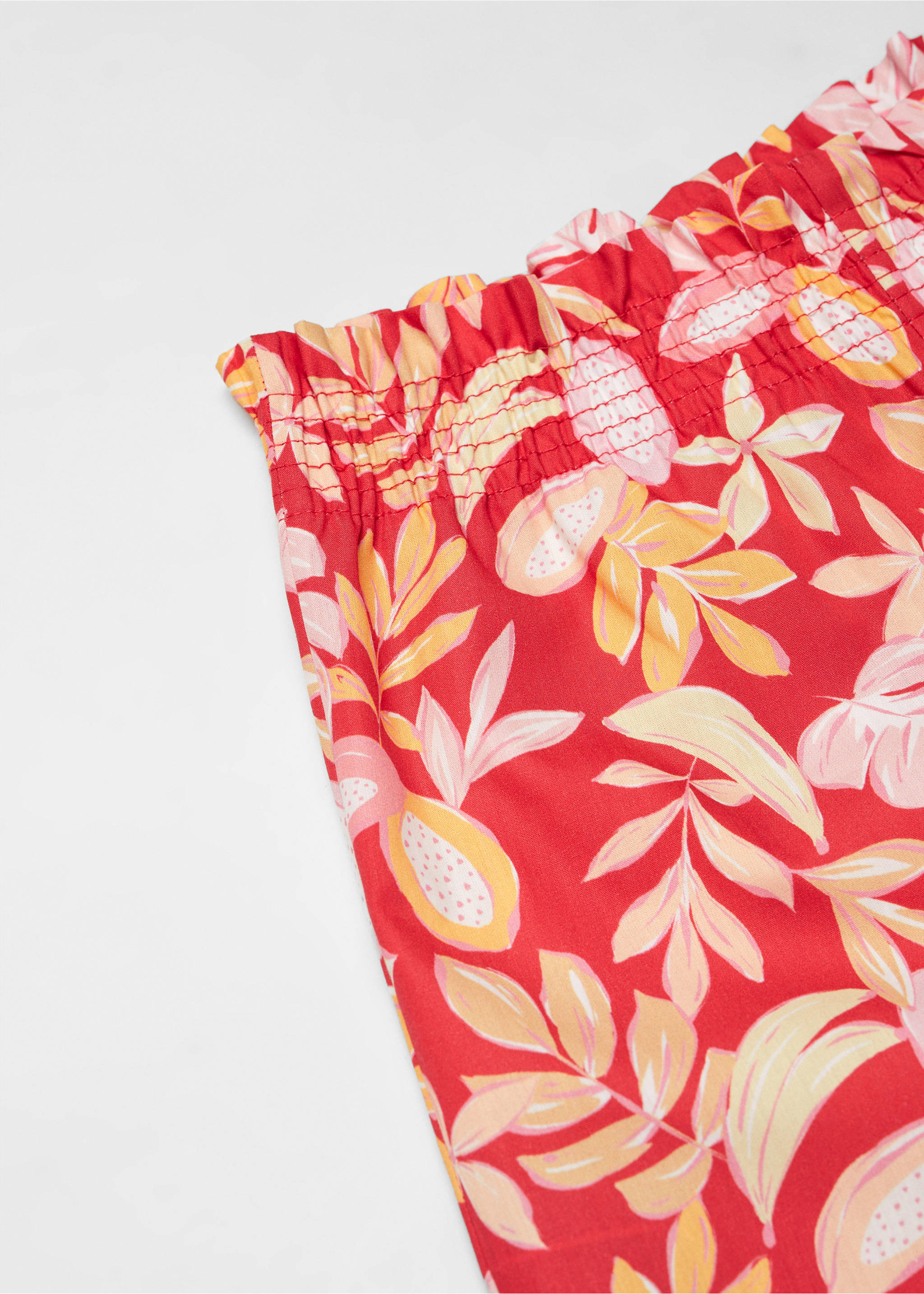 Pantalon droit imprimé - Détail de l'article 8, Rouge. Ref: 67050472-00.