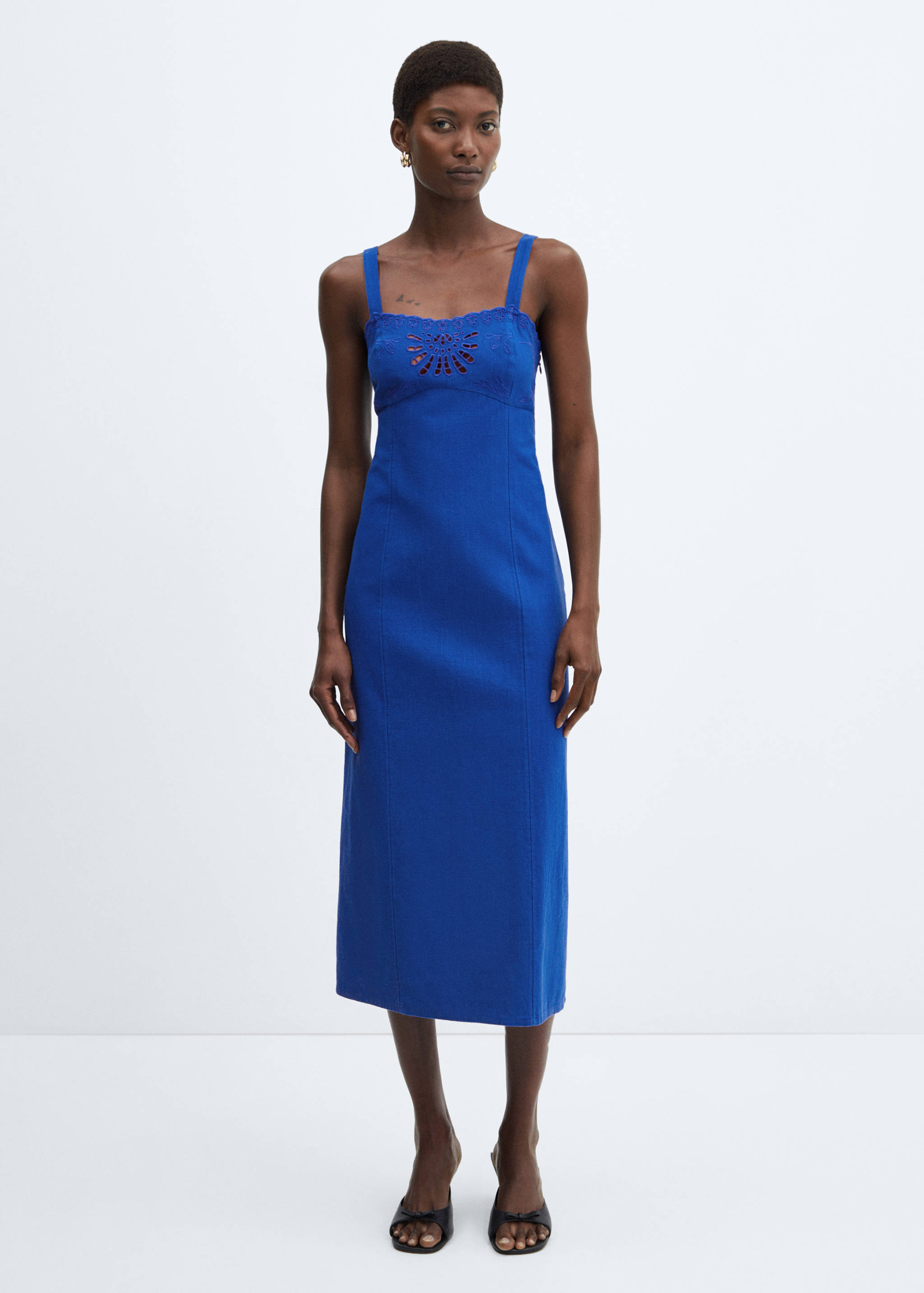 Robe coton détails ajourés - Plan général