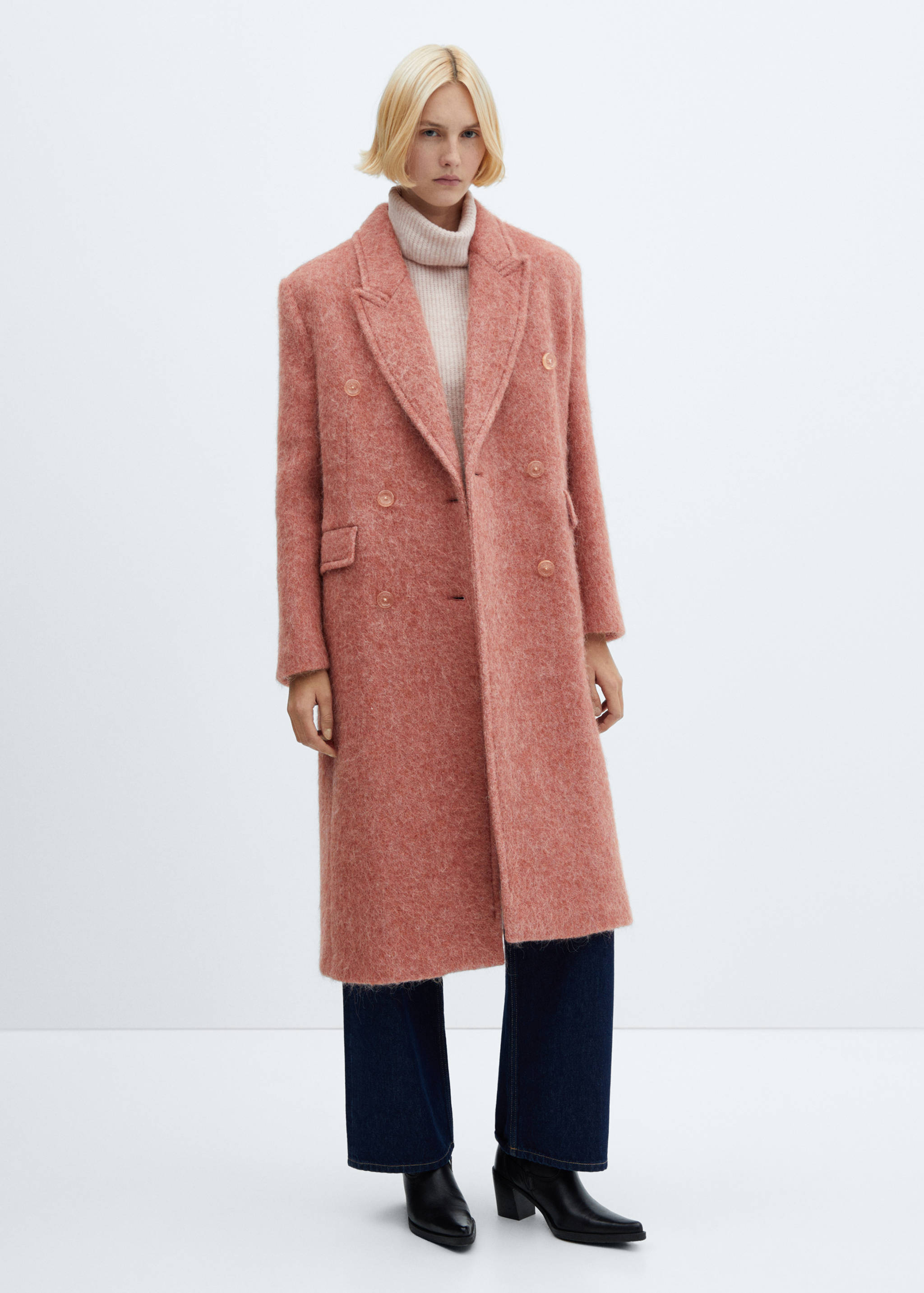 Double-breasted wool coat - General plane