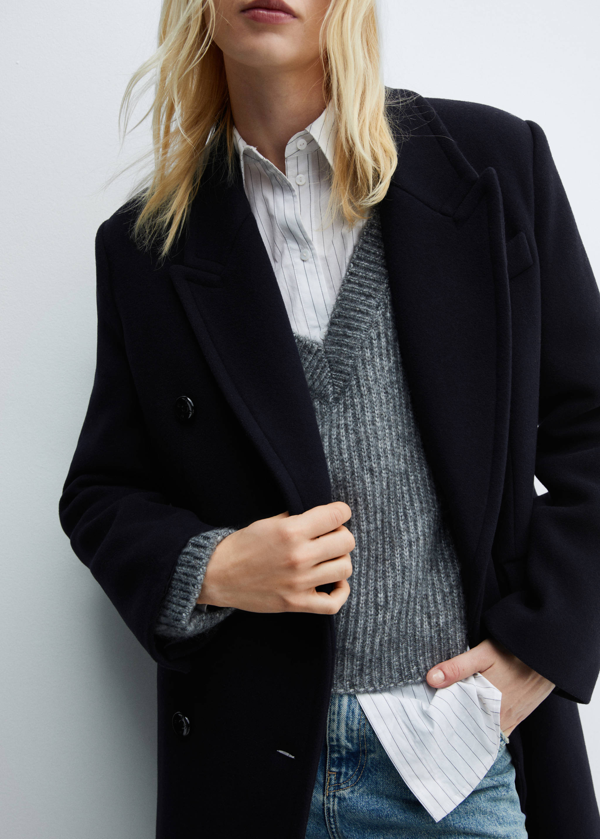 Manteco wool double-breasted coat - Details of the article 6