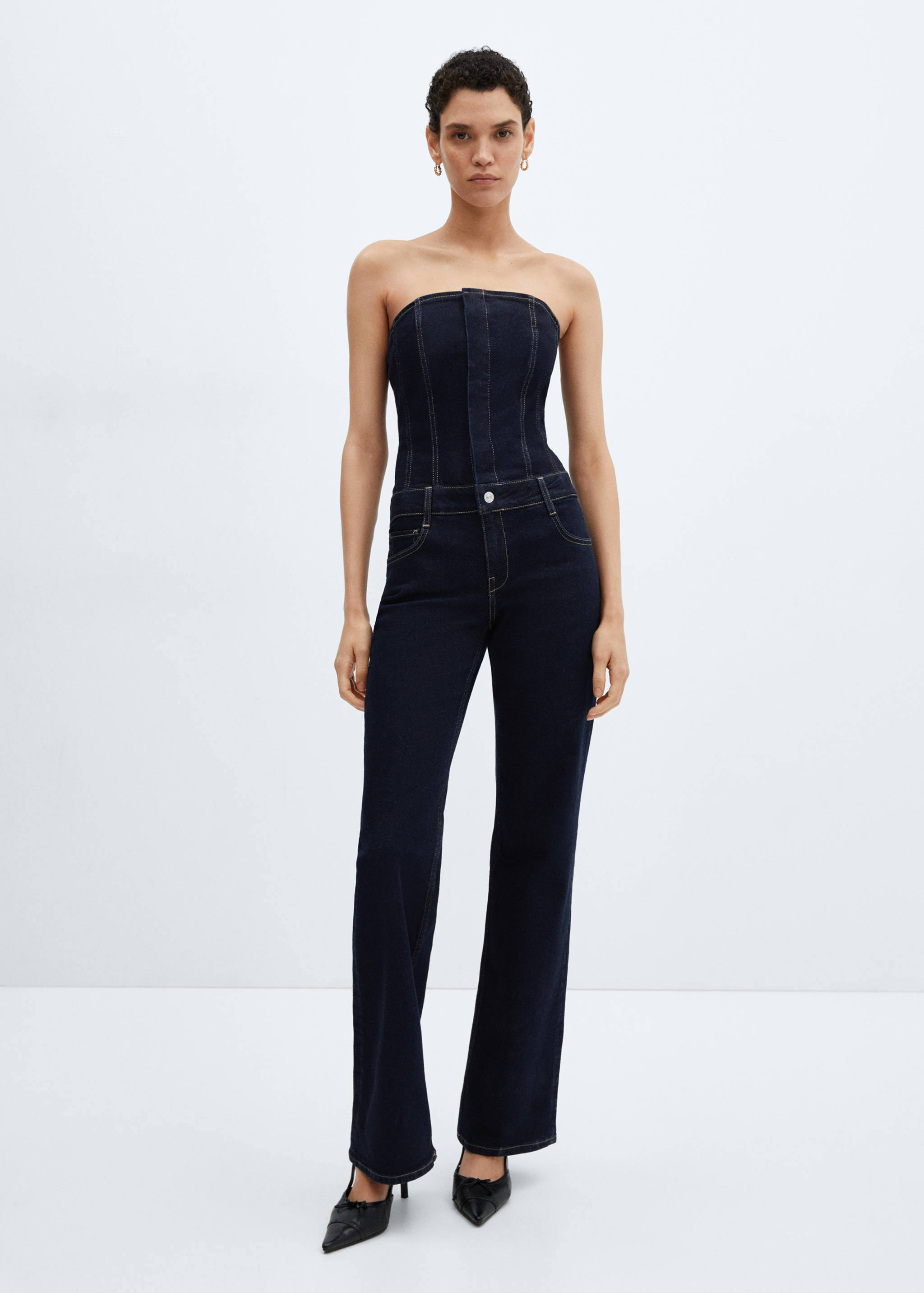Strapless denim jumpsuit - General plane