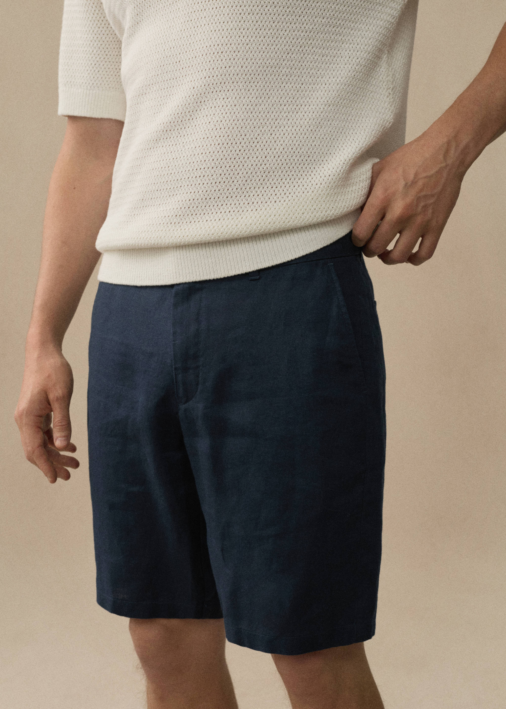 100% linen bermuda shorts - Details of the article 3