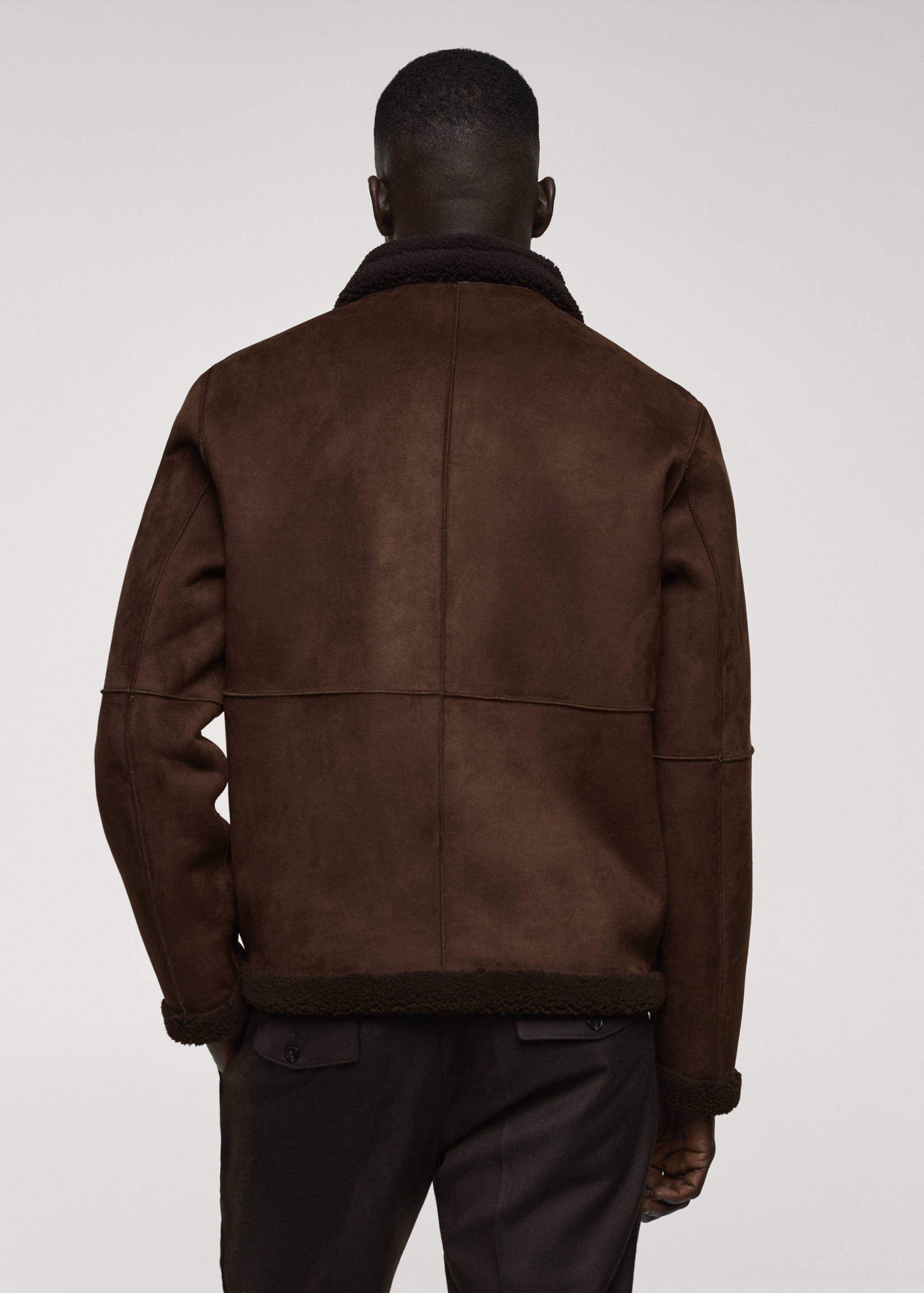 Shearling-lined faux-leather jacket - Reverse of the article