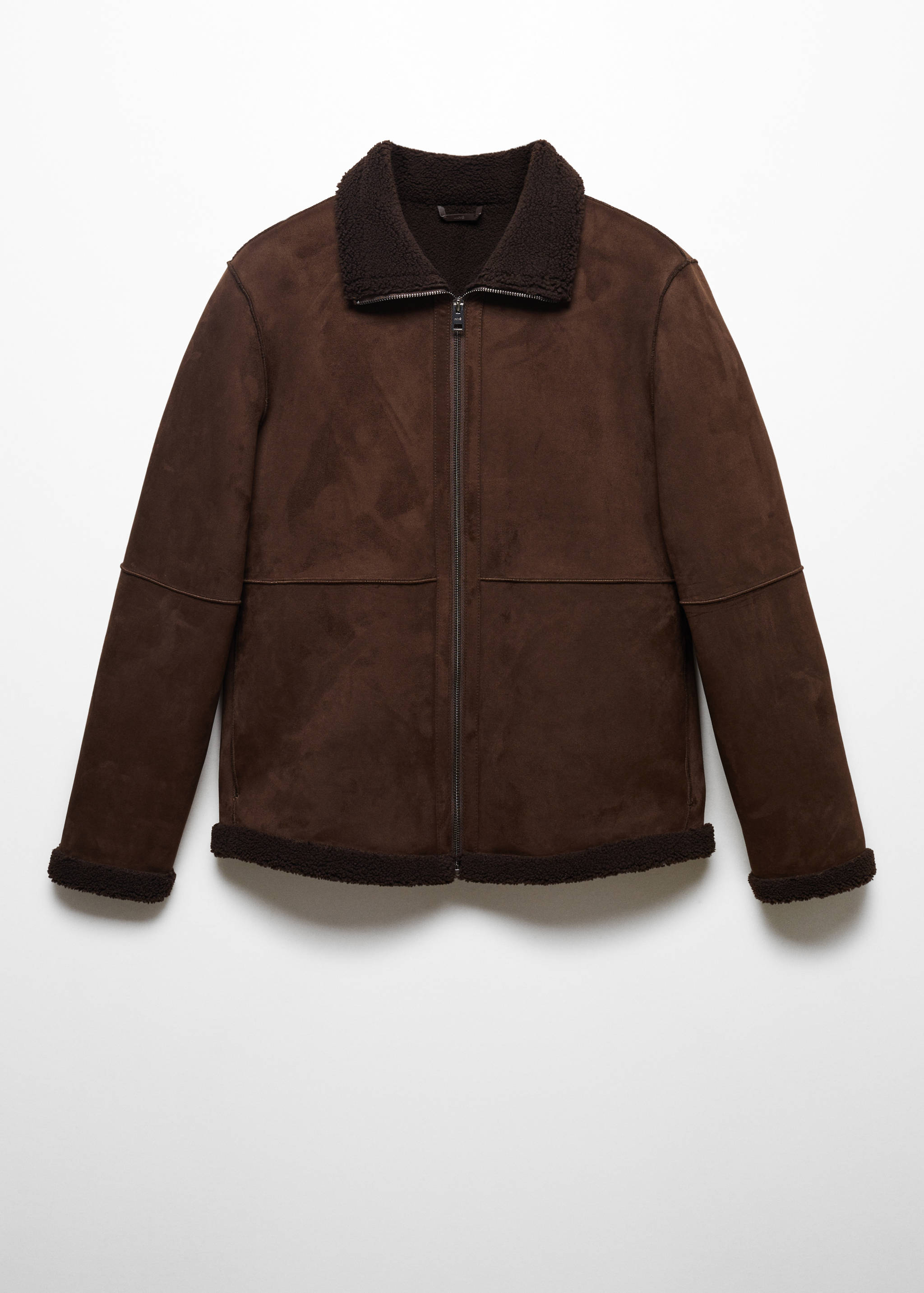 Shearling-lined faux-leather jacket - Article without model