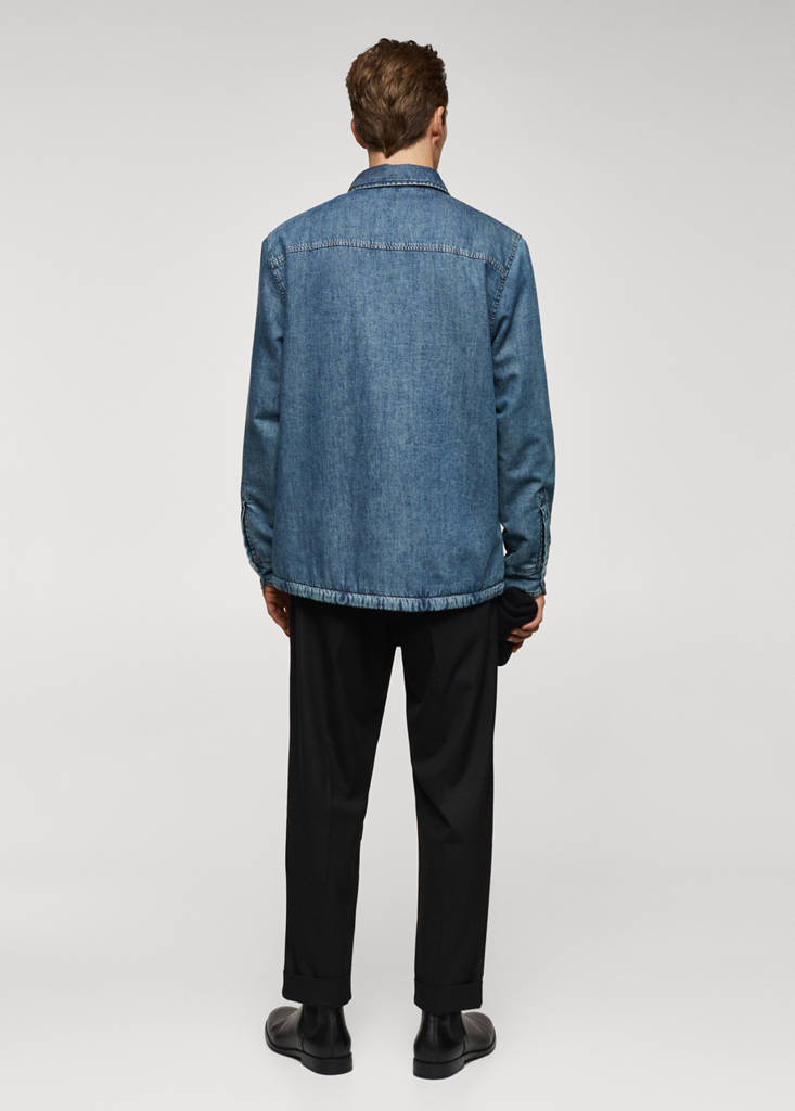 Quilted denim overshirt — Medium Vintage Blue