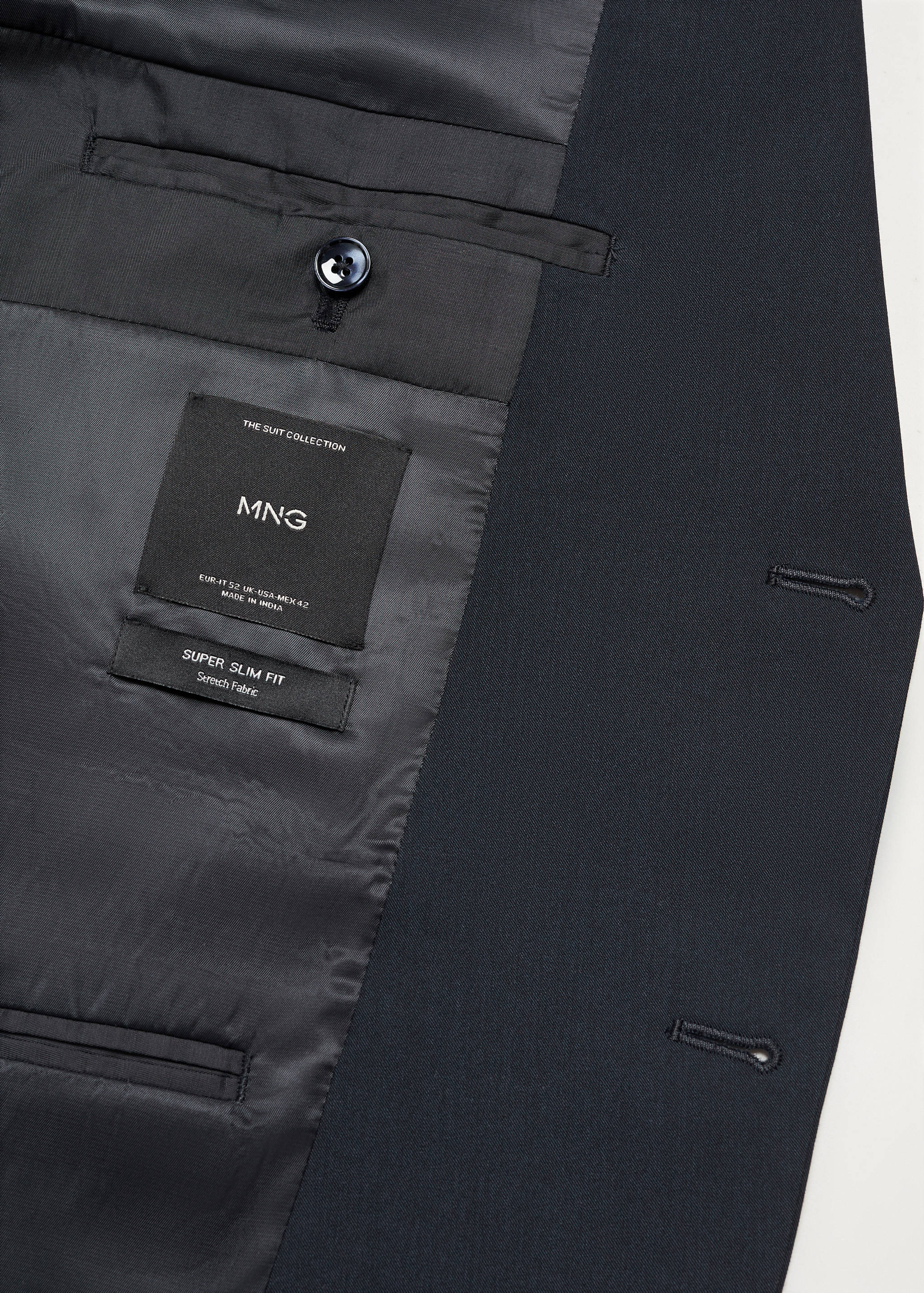 弹力面料超修身西装夹克 - null