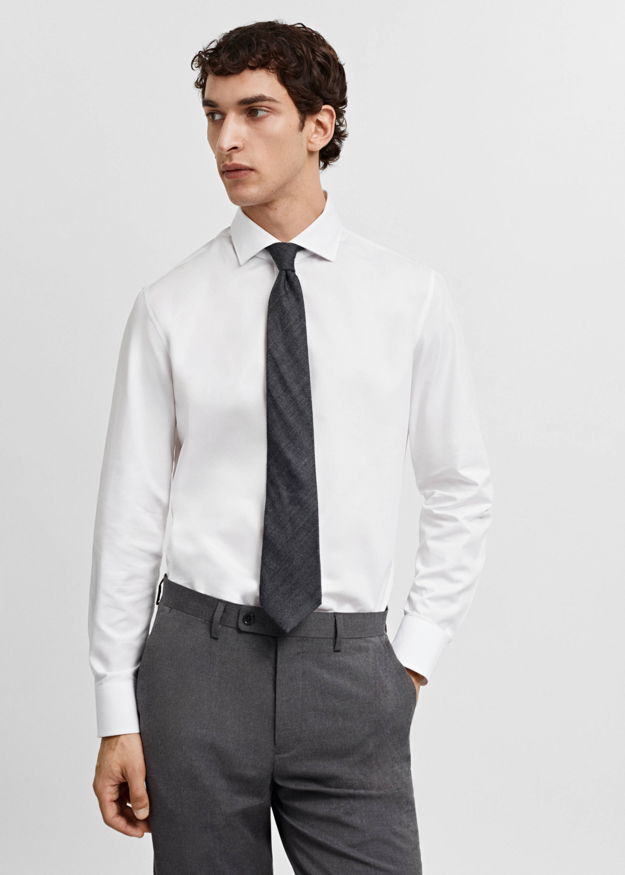 Chemise costume slim-fit coton structurée - Détail de l'article 4