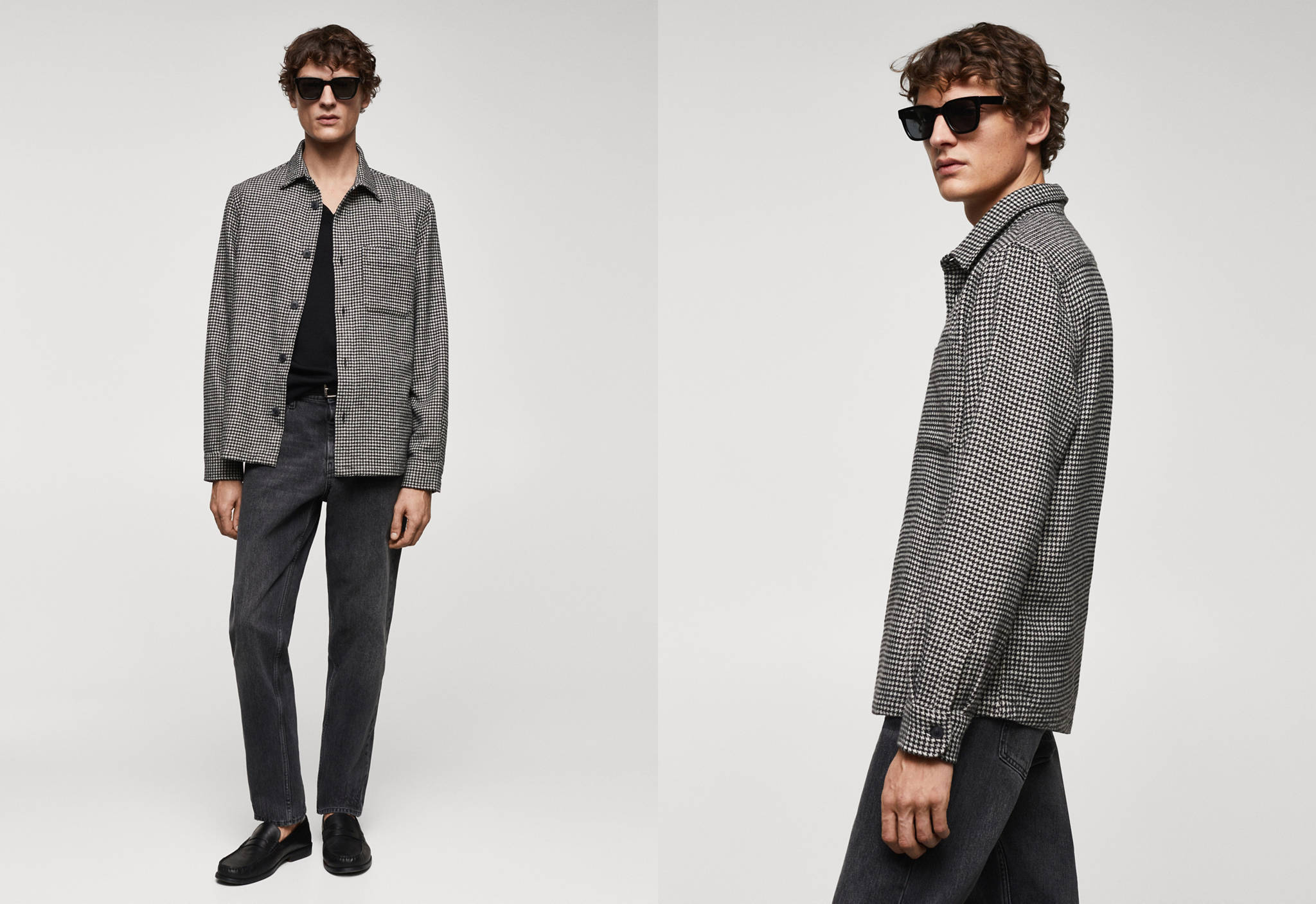 Houndstooth overshirt - Panoramic plane