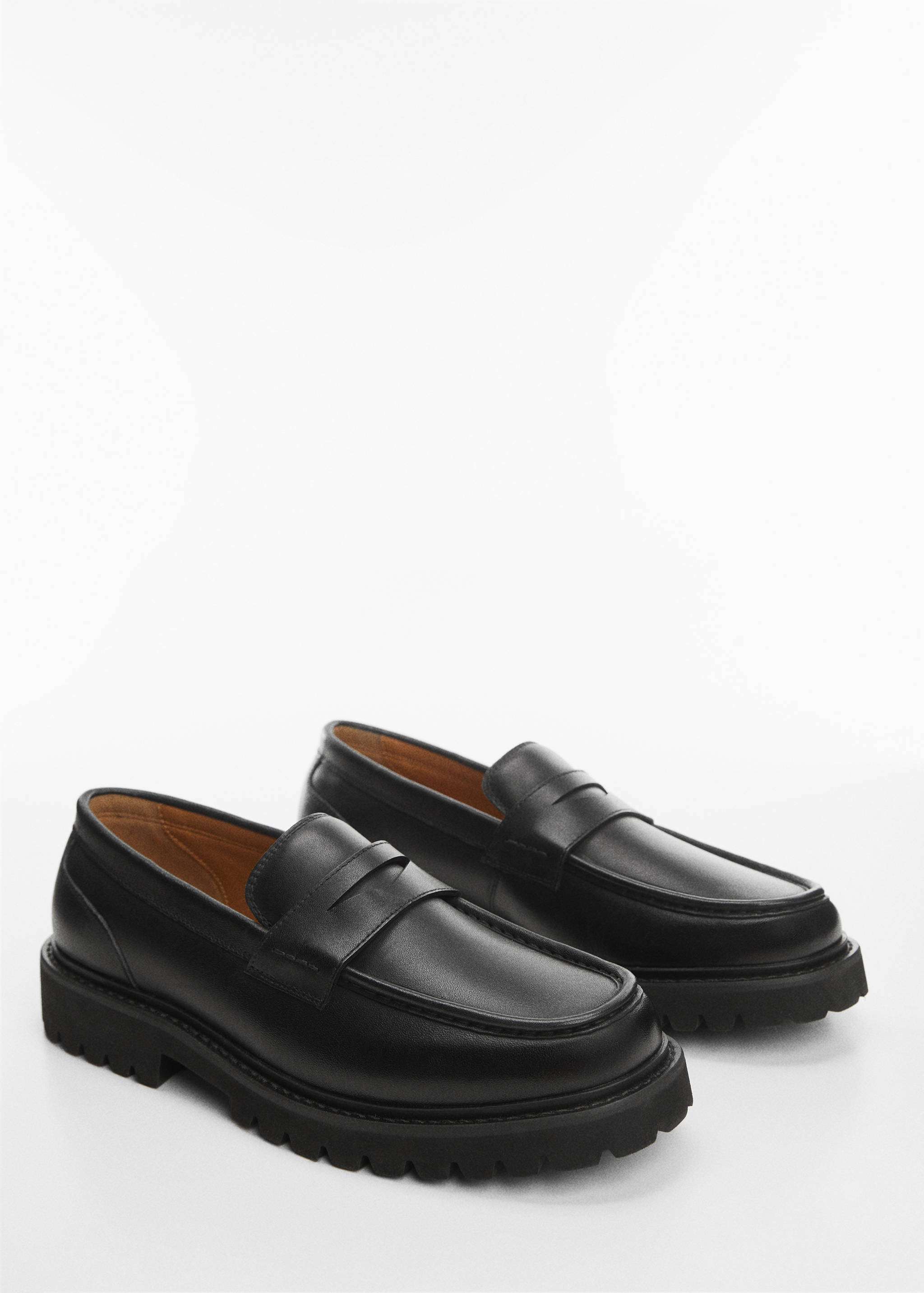 Mocassins cuir semelle track - Plan moyen