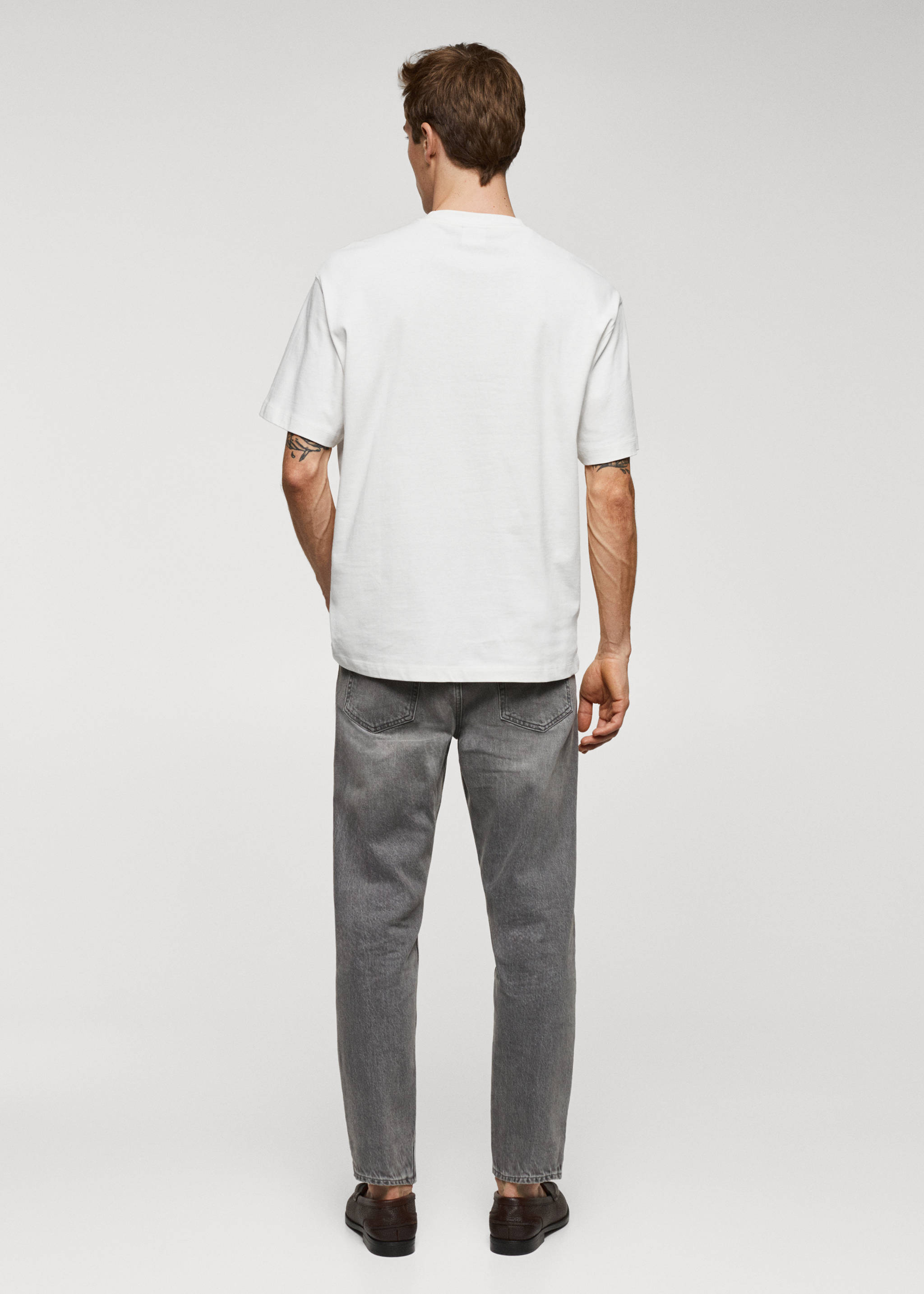 Basic 100% cotton relaxed-fit t-shirt - Reverse of the article