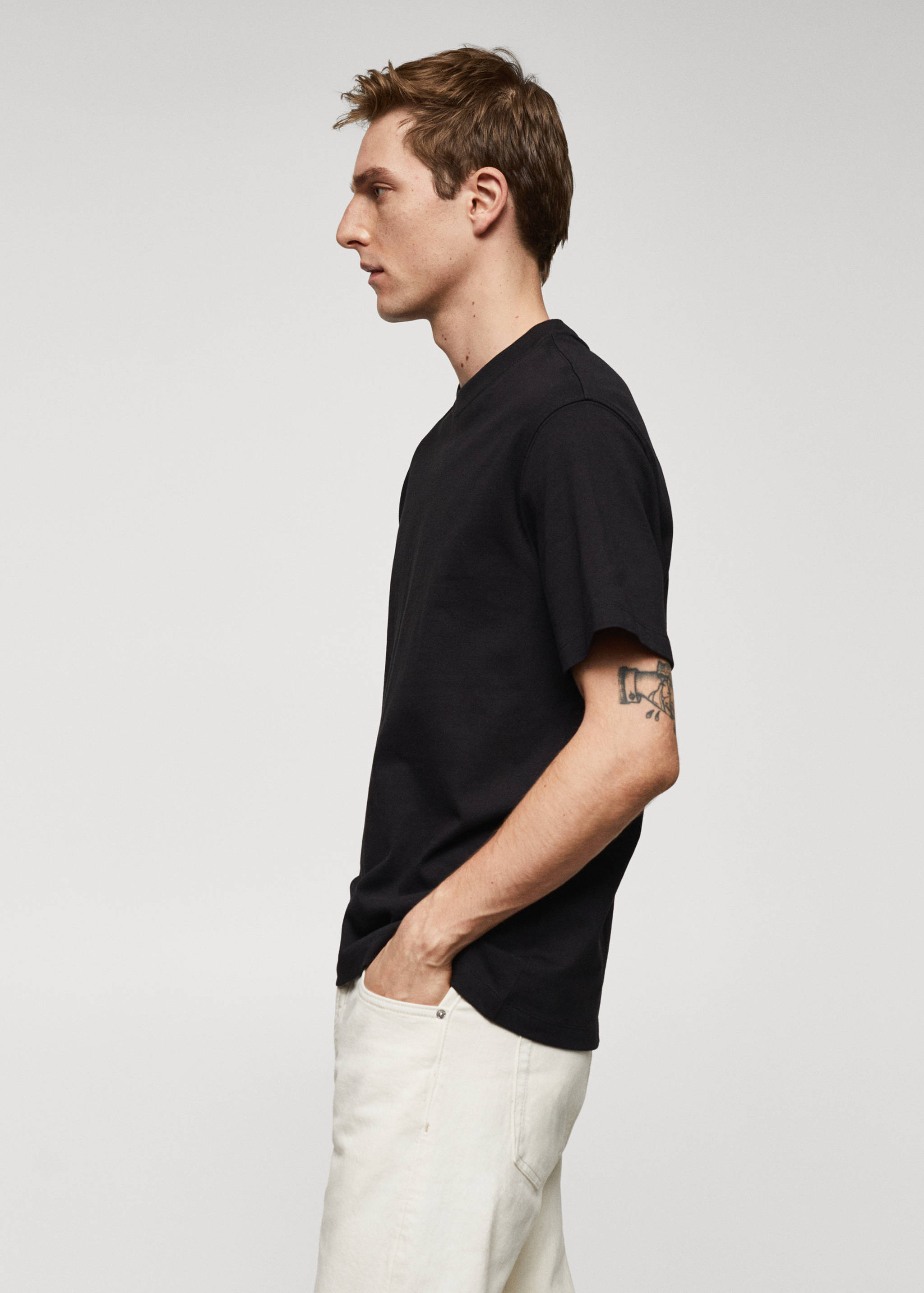Basic 100% cotton relaxed-fit t-shirt - Details of the article 2