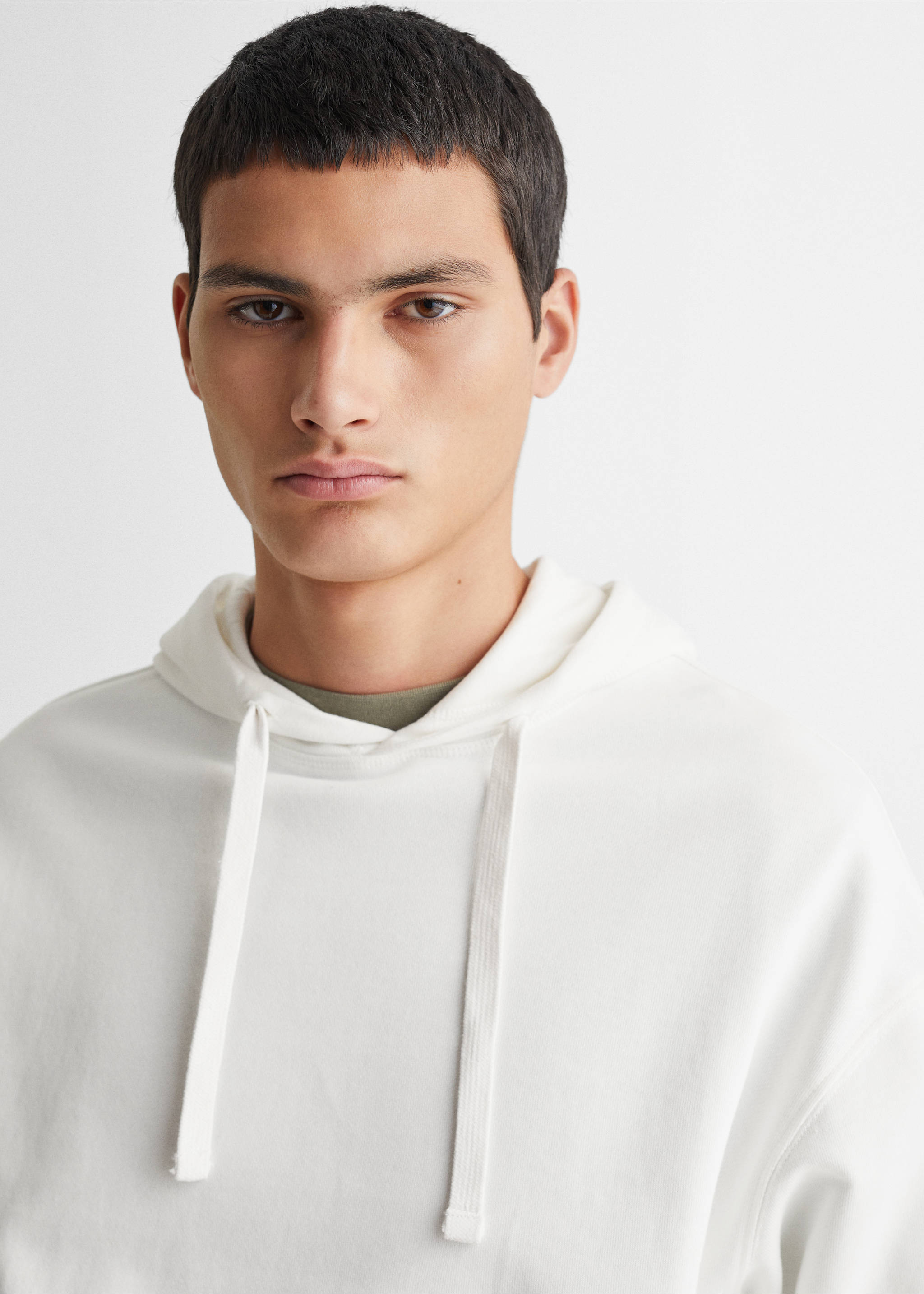 Unisex hoodie - Details of the article 1, White. Ref: 67050652-00.