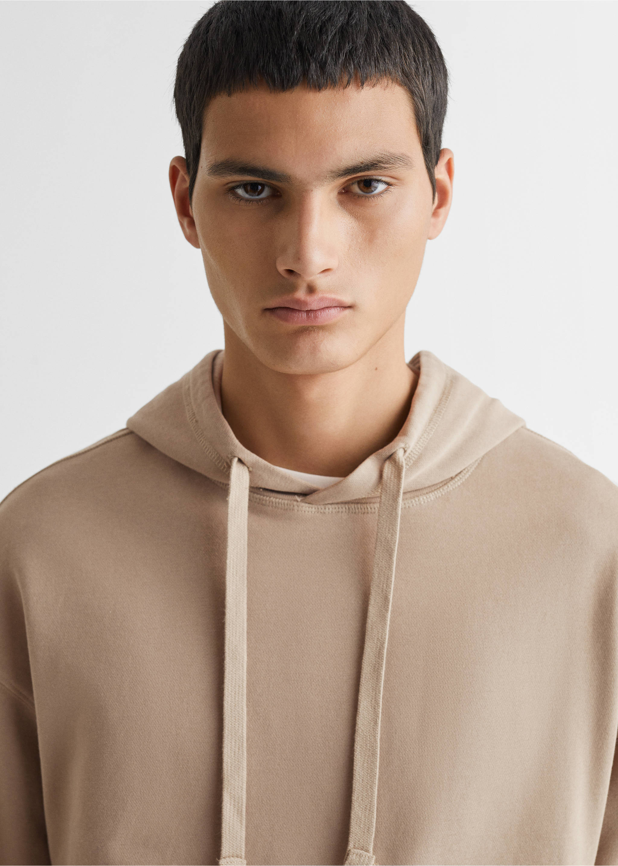 Unisex hoodie - Details of the article 1, Beige. Ref: 67050652-00.