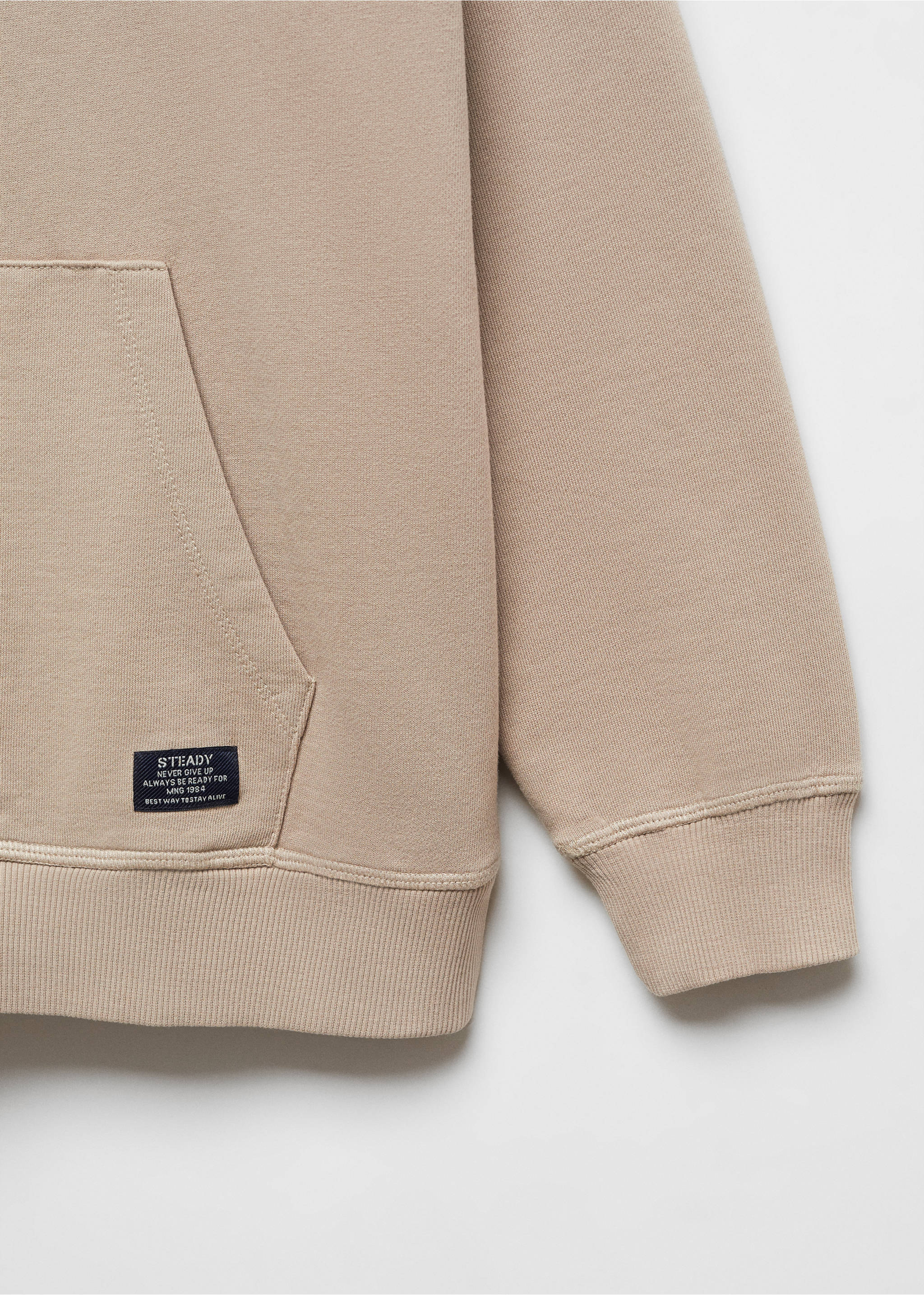 Unisex hoodie - Details of the article 8, Beige. Ref: 67050652-00.
