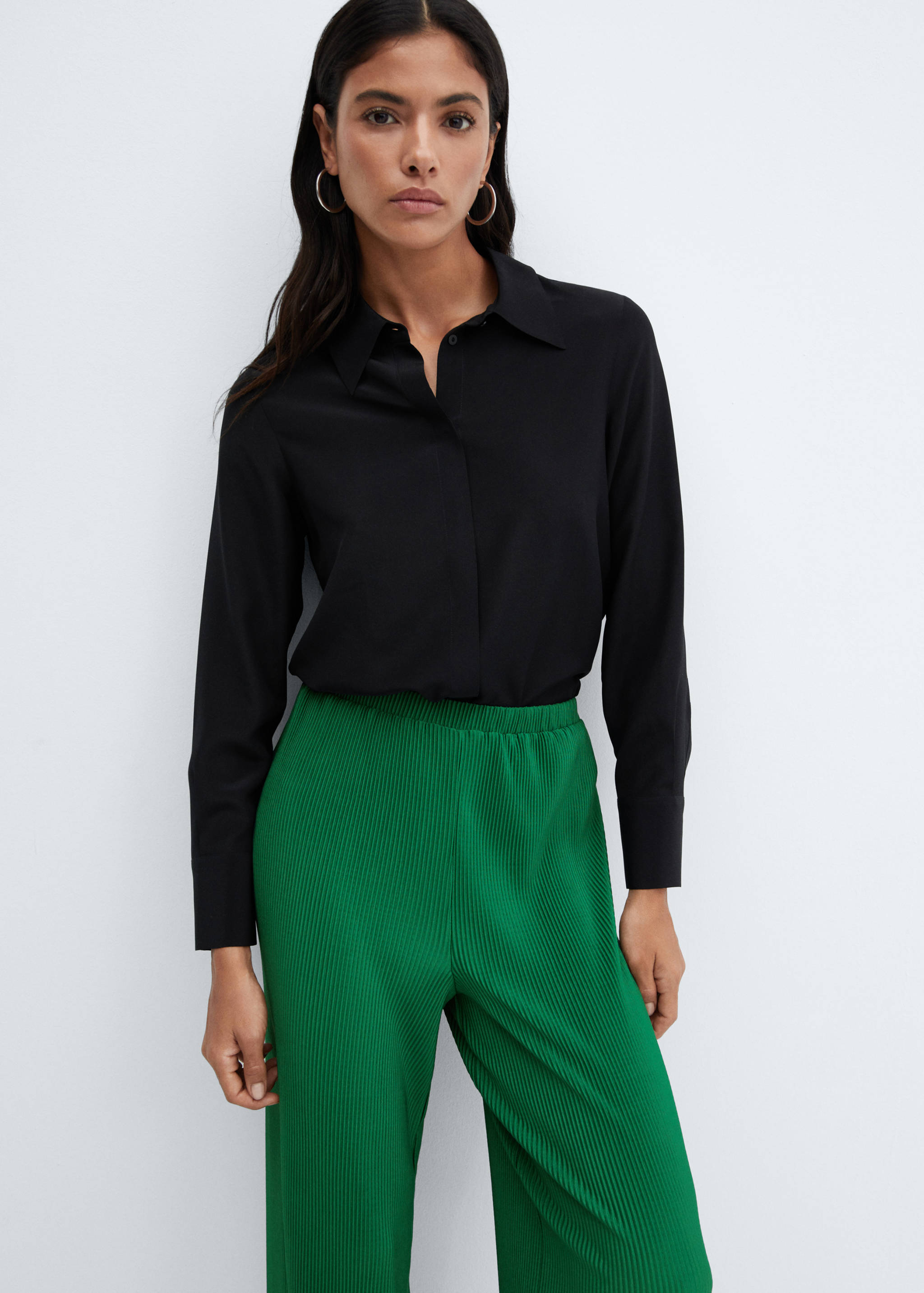 Pleated palazzo trousers - Details of the article 1