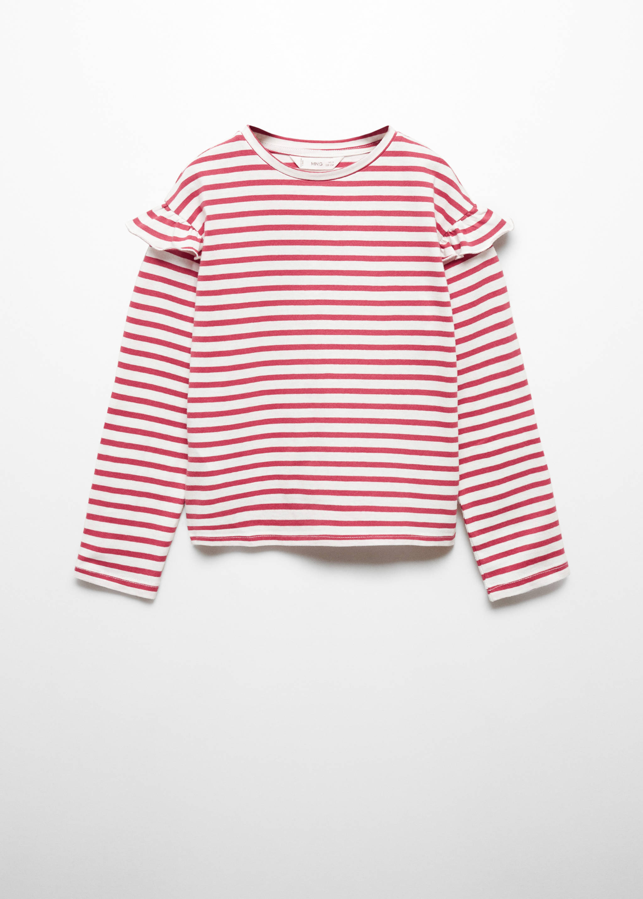 Striped ruffle sleeve t-shirt - Article without model