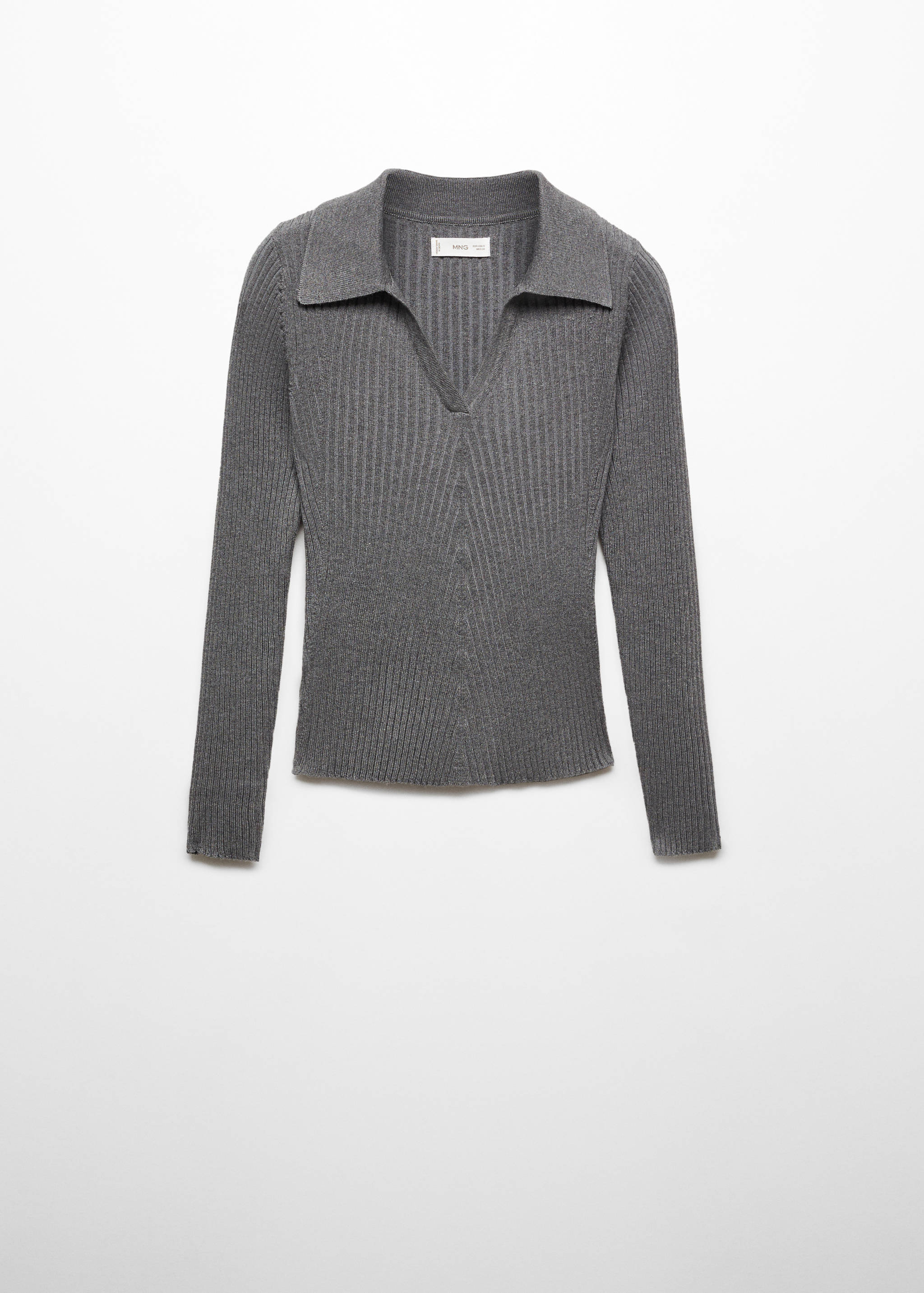 Gerippter Pullover mit Poloshirt-Kragen - Artikel ohne Model