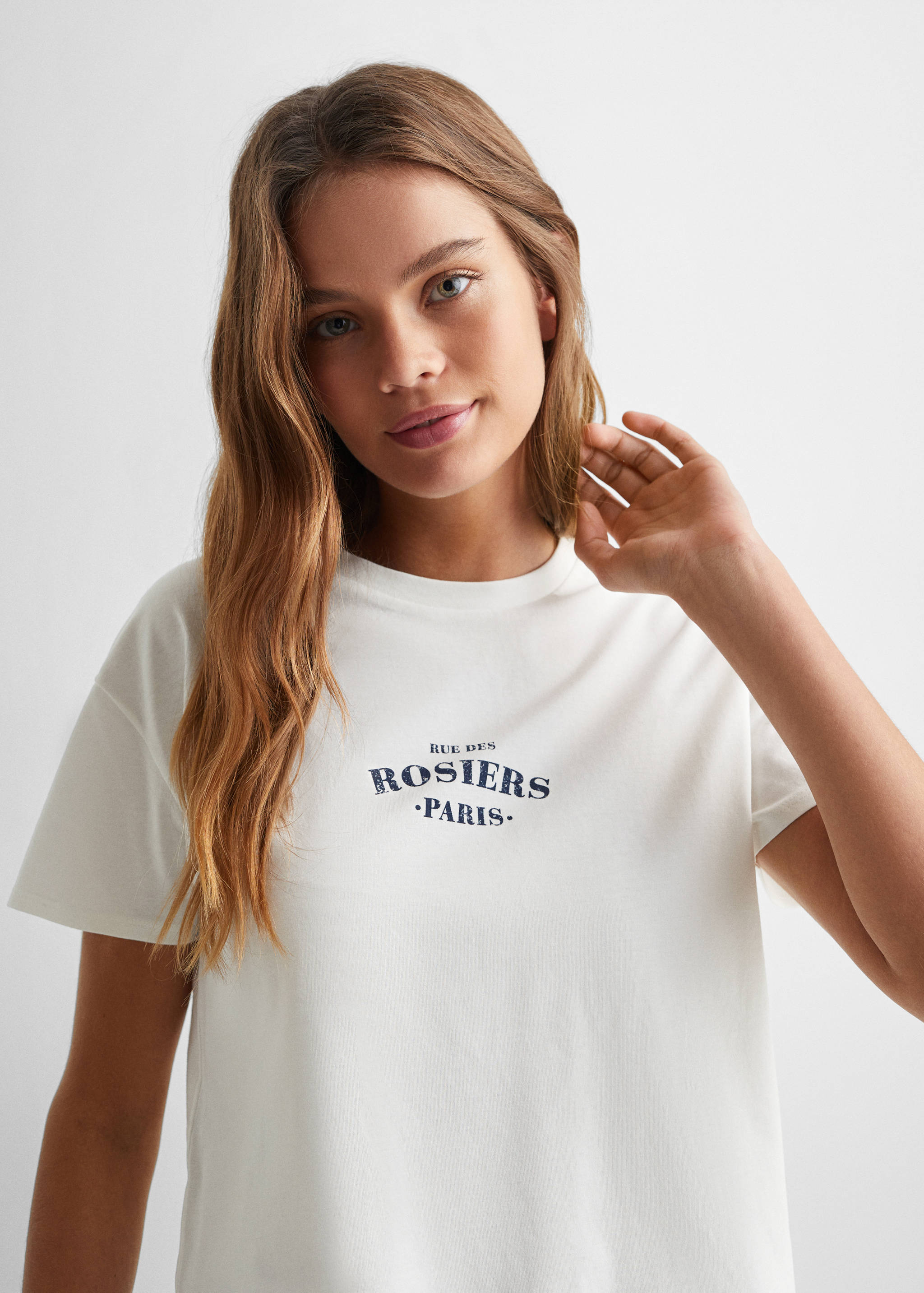 T-shirt com mensagem estampada - Pormenor do artigo 1