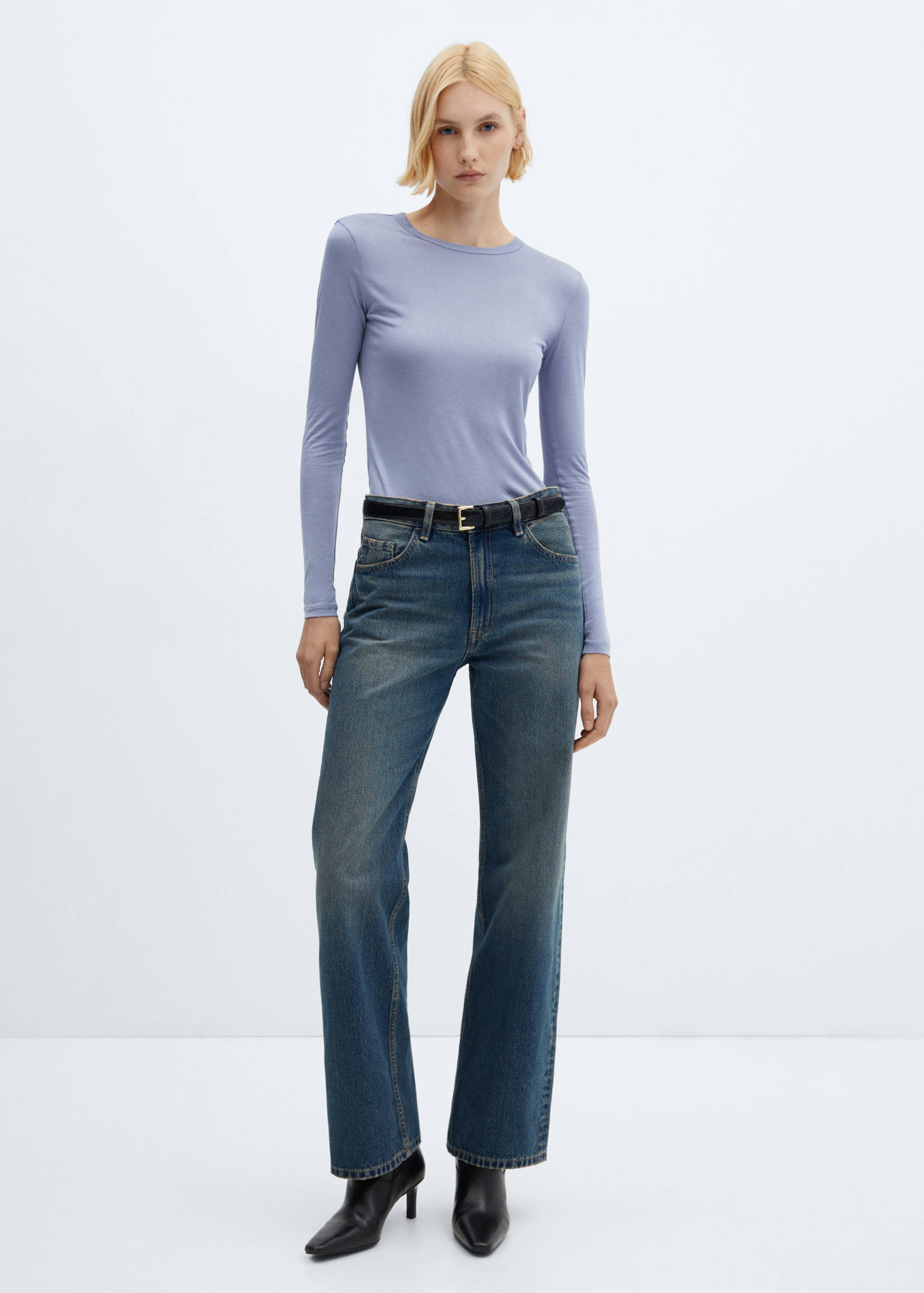 Camiseta manga larga cuello redondo - Plano general