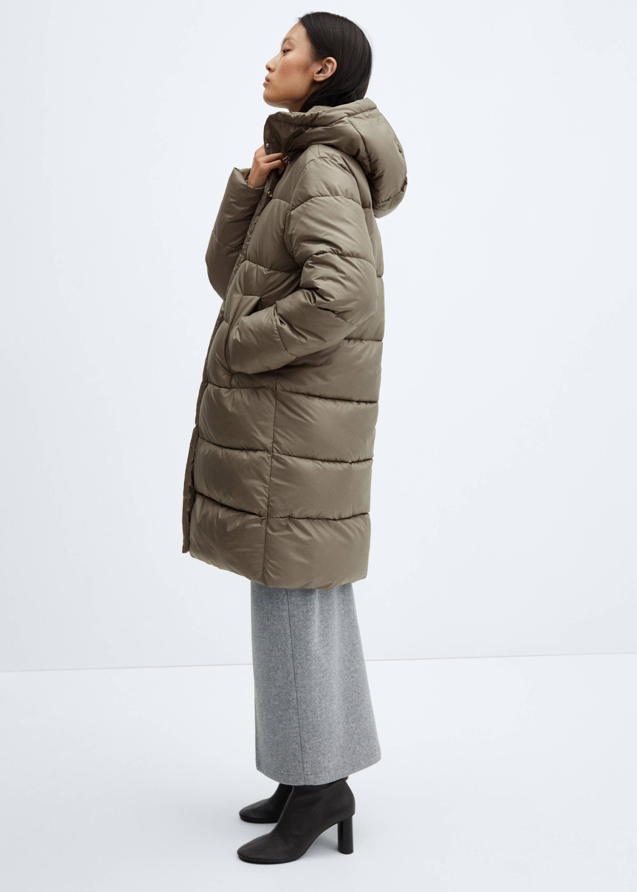 Detachable hood puffer coat - Details of the article 2