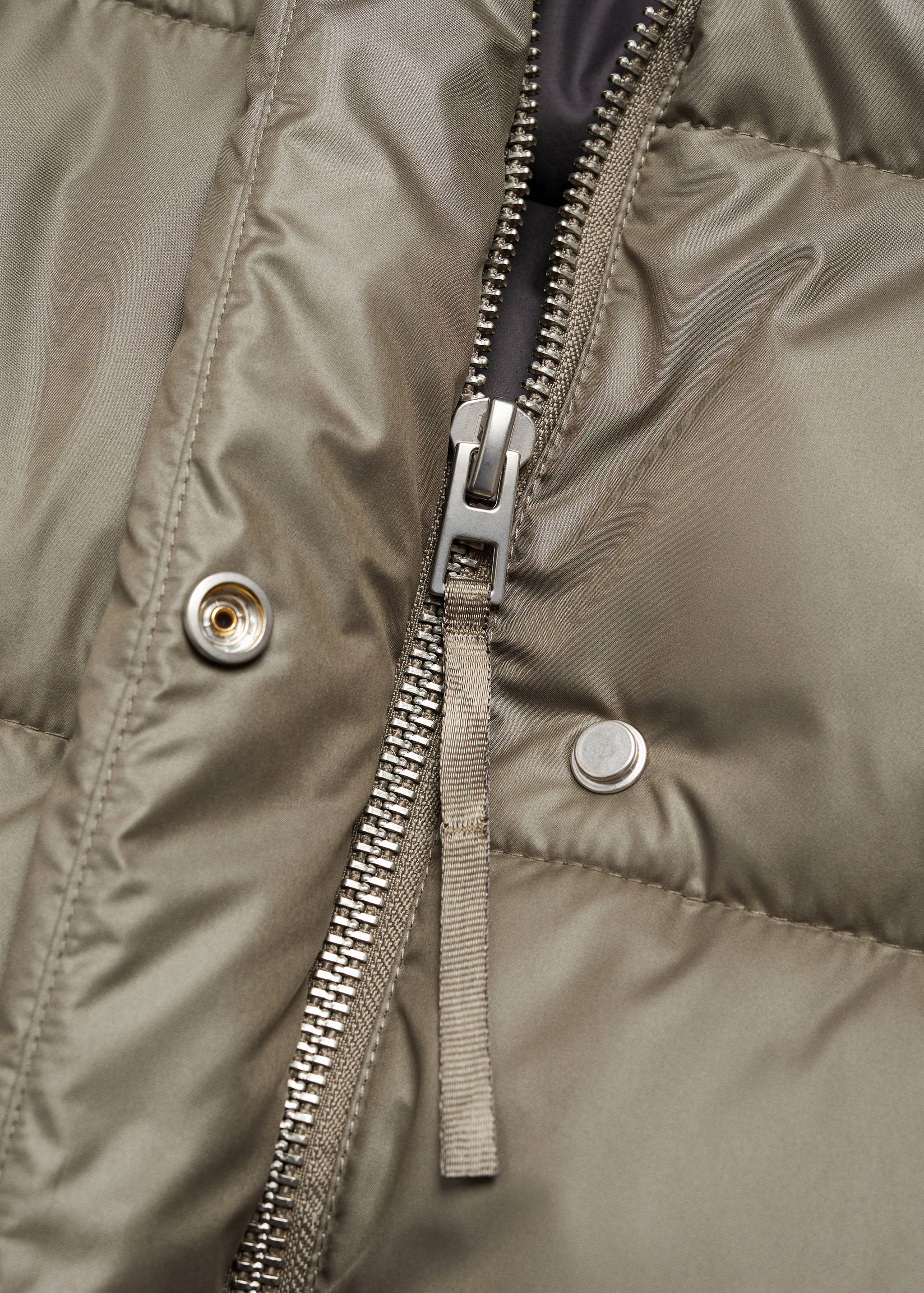 Detachable hood puffer coat - Details of the article 0