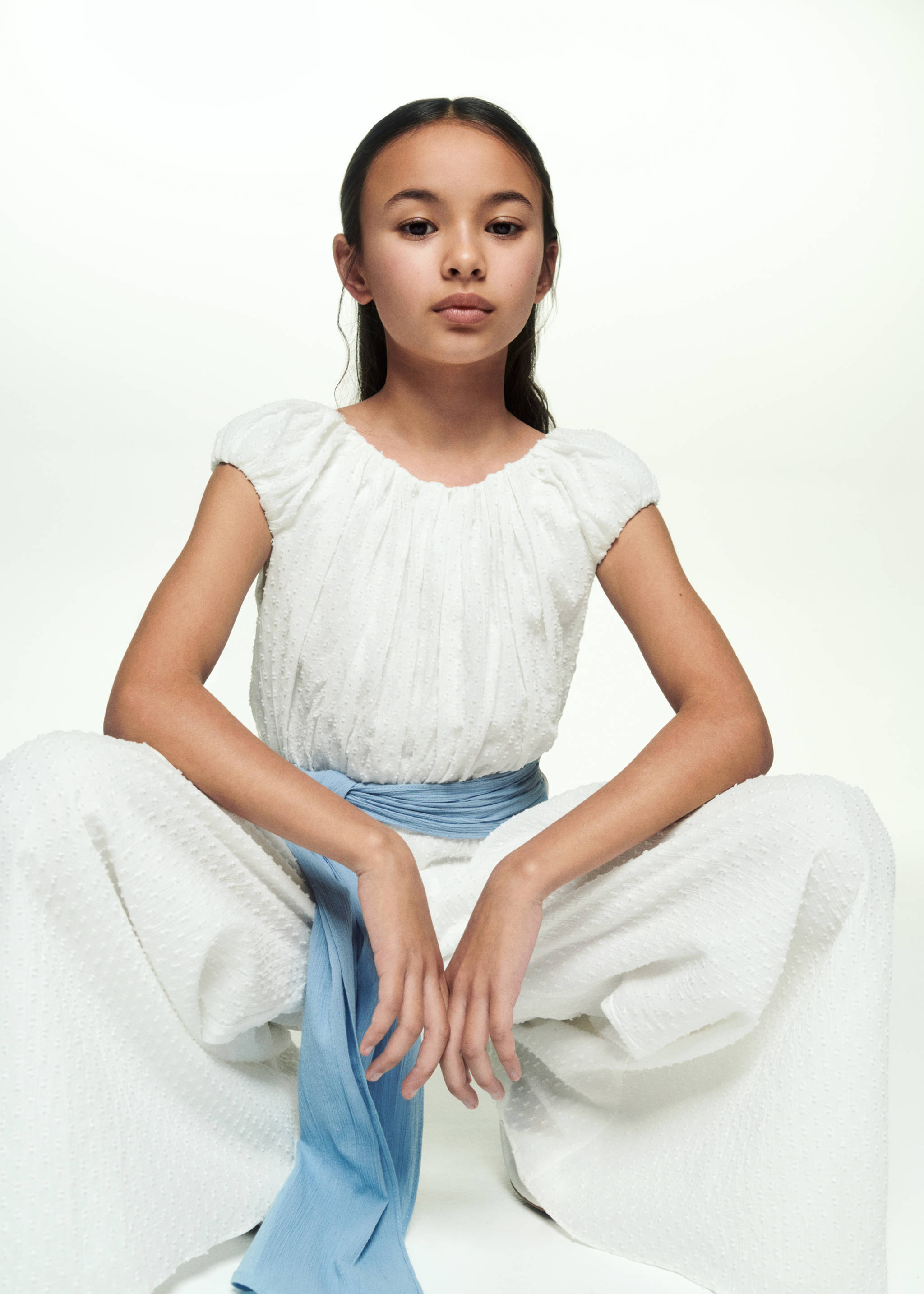 薄纱圆点连身裤 - null