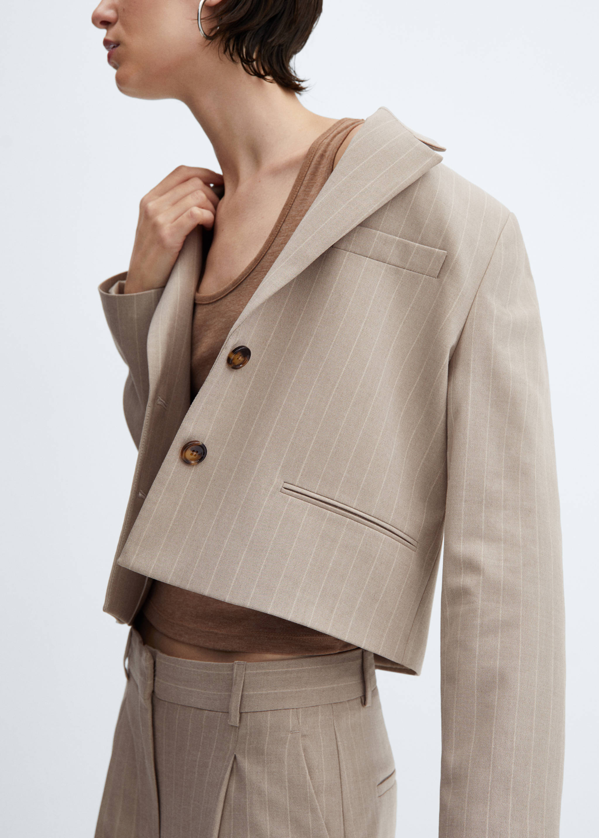 Crop krijtstreepblazer - Detail van het artikel 3