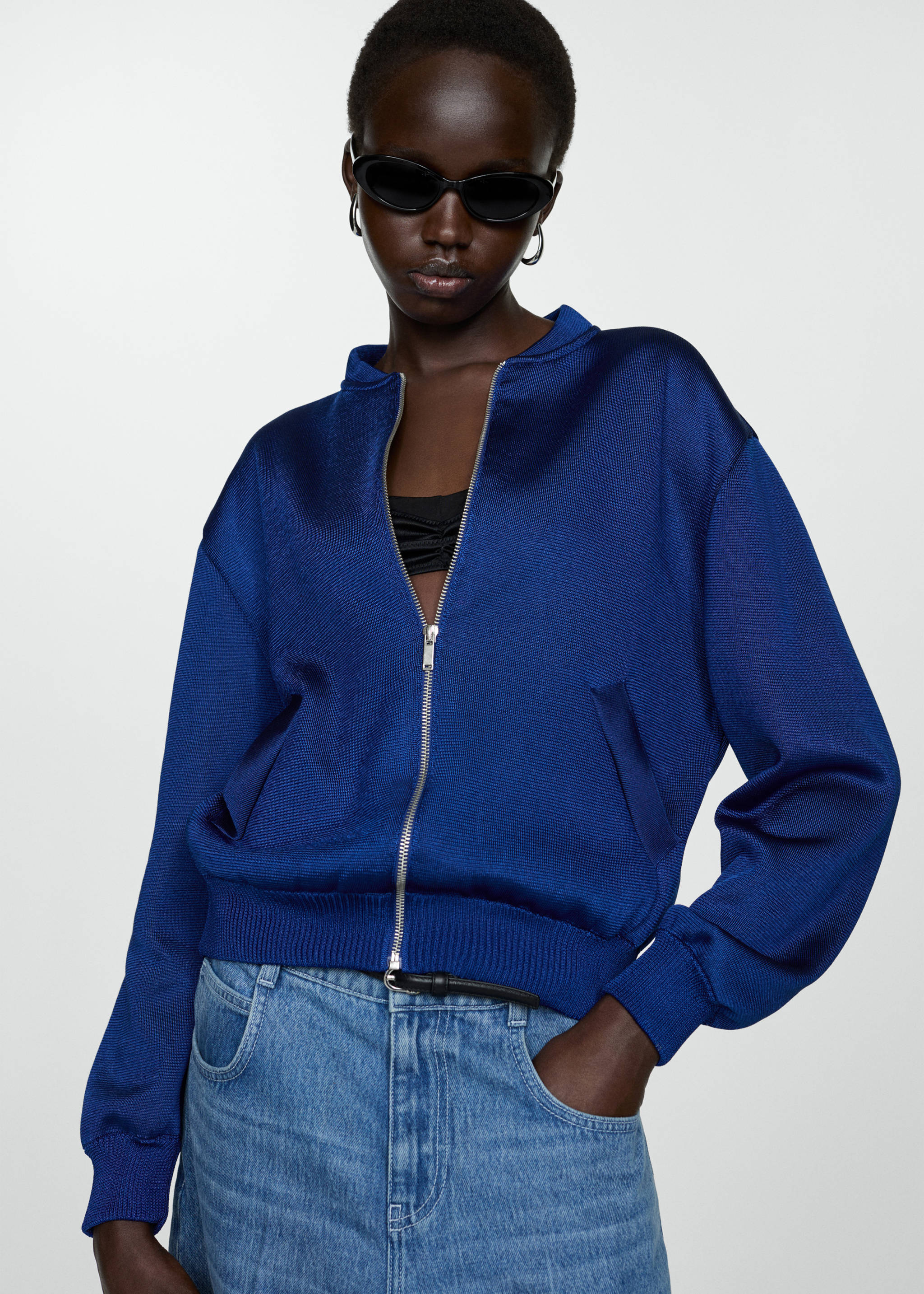 Knitted bomber jacket - Medium plane