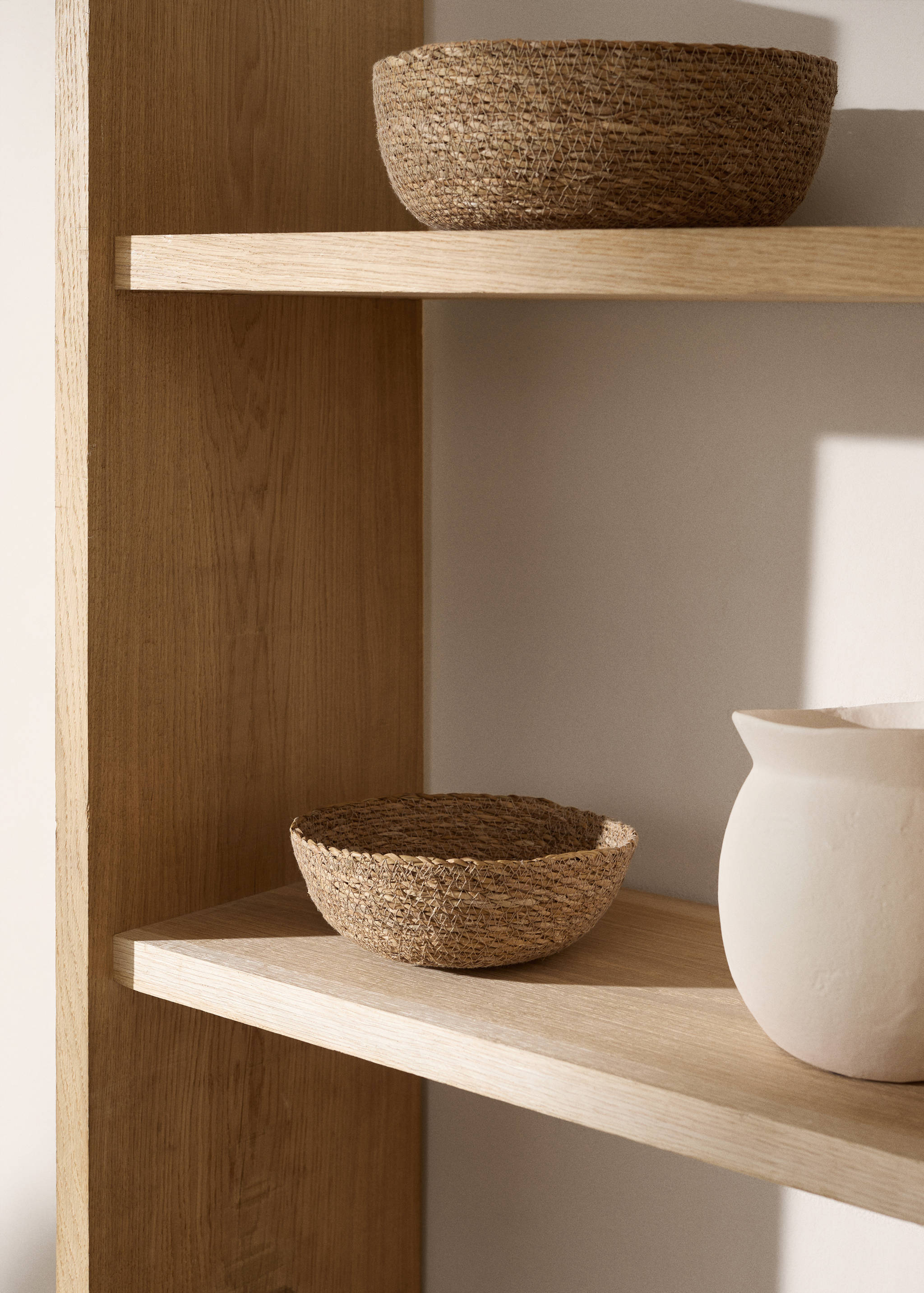 Καλάθι στρογγυλό φυσικές ίνες 20x7 εκ - Γενικό πλάνο