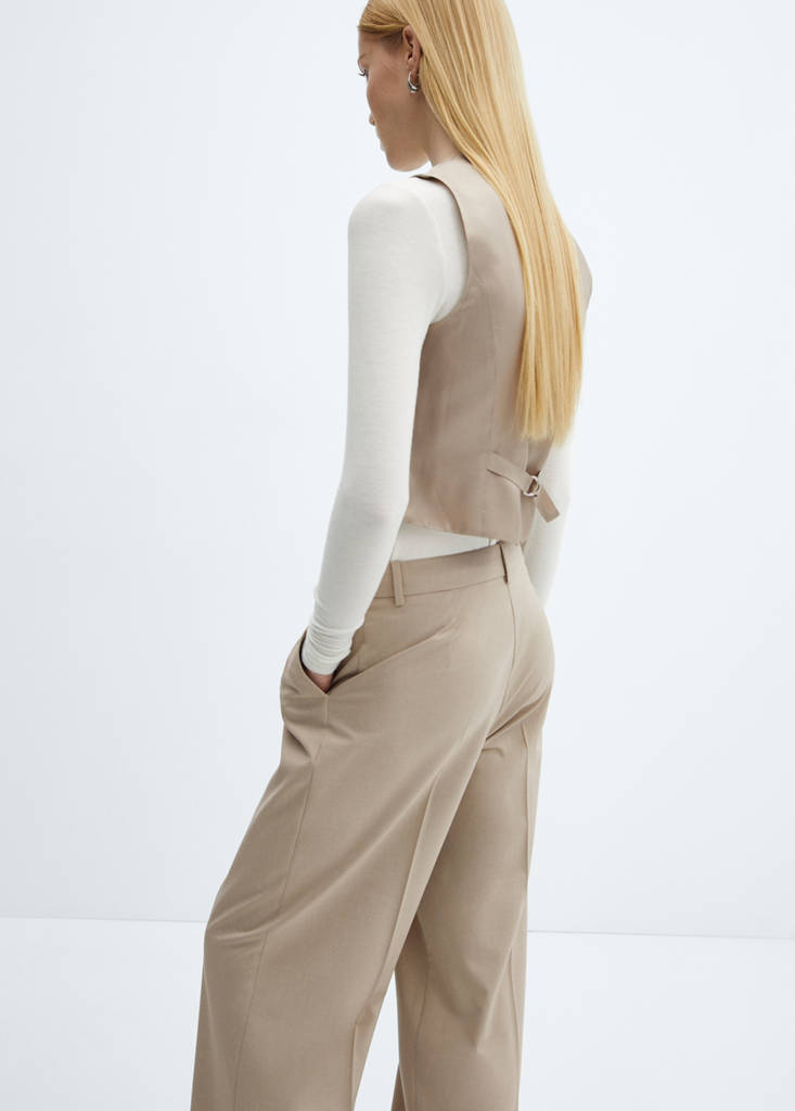 Suit waistcoat with buttons — Beige