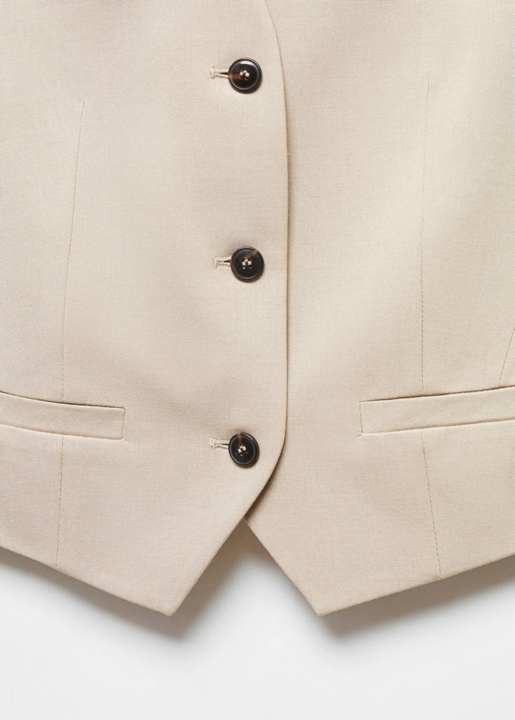 Suit waistcoat with buttons — Beige