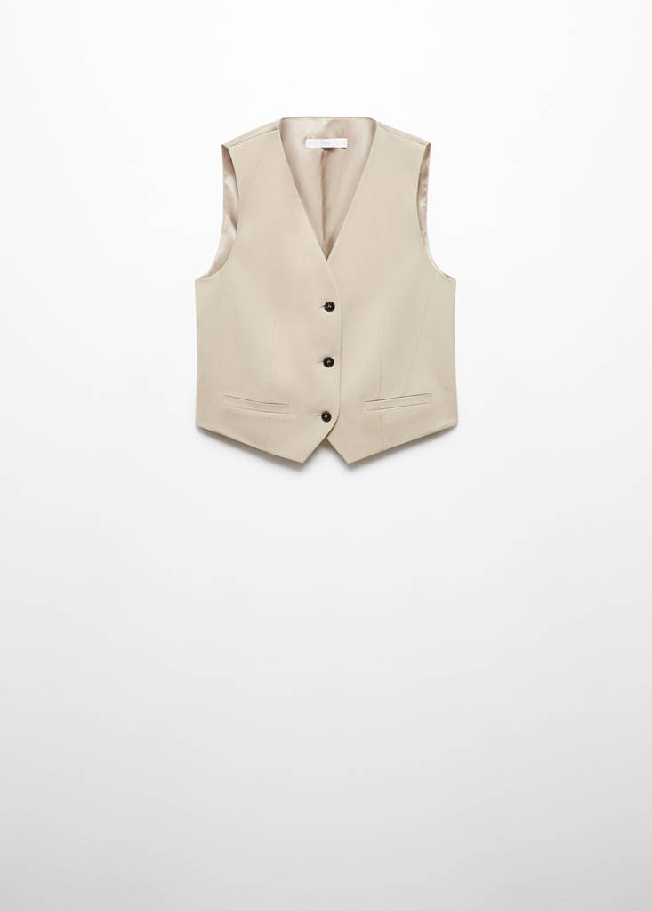 Suit waistcoat with buttons — Beige
