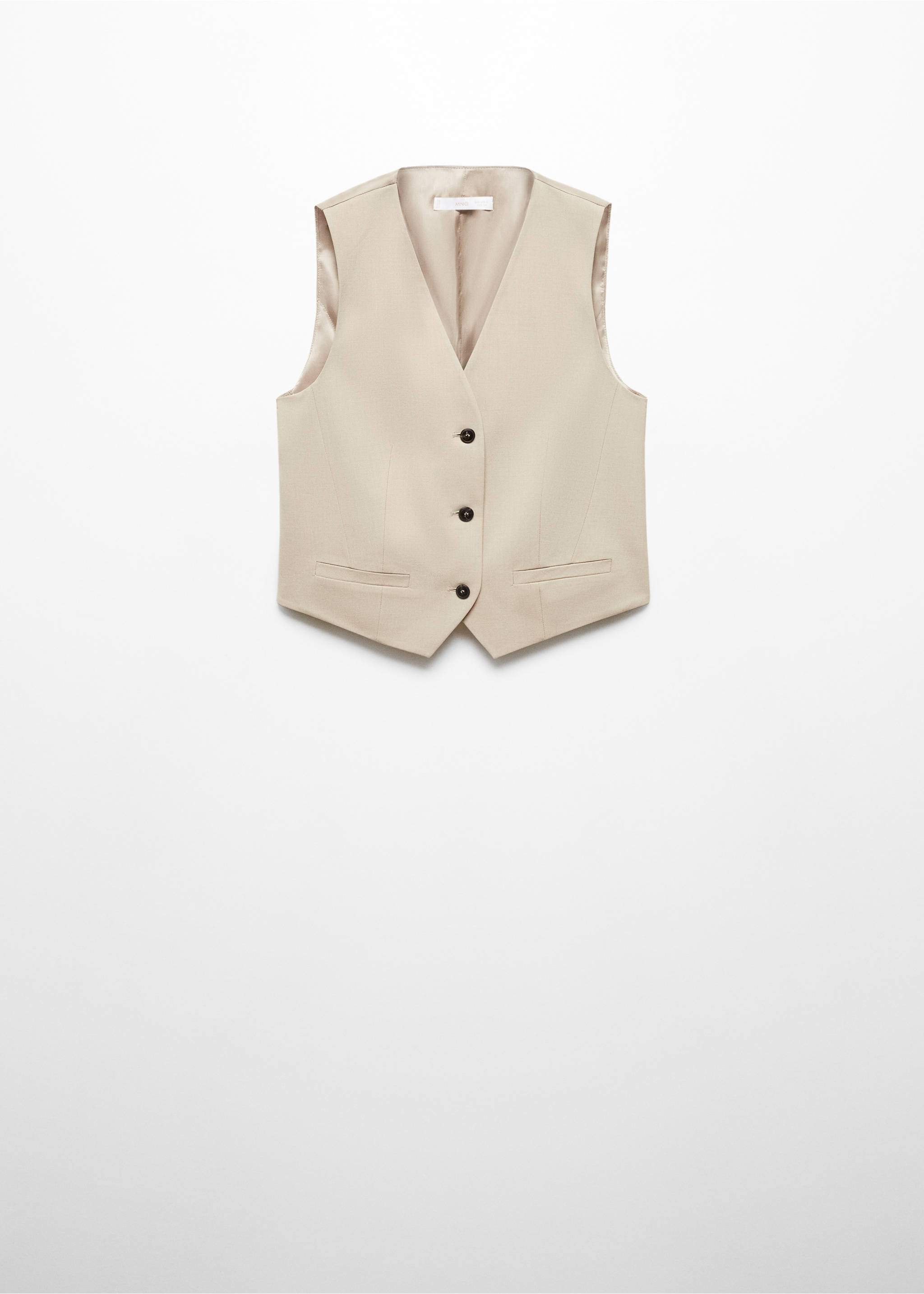 Suit waistcoat with buttons - Article without model, Beige. Ref: 67054072-00.