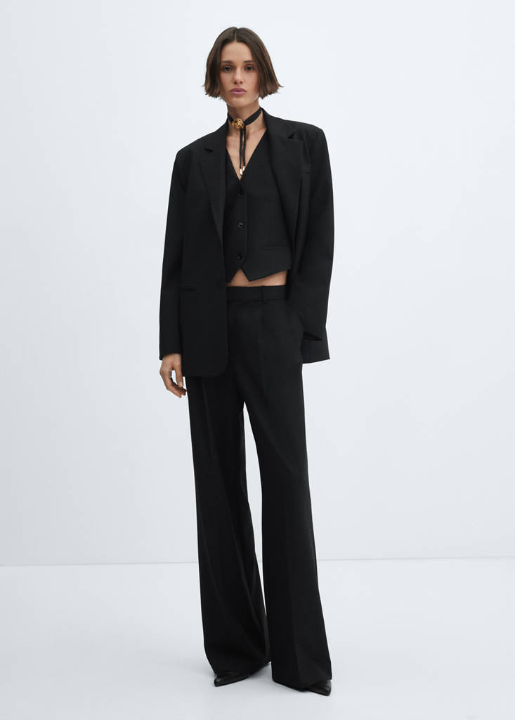 Suit waistcoat with buttons — Black