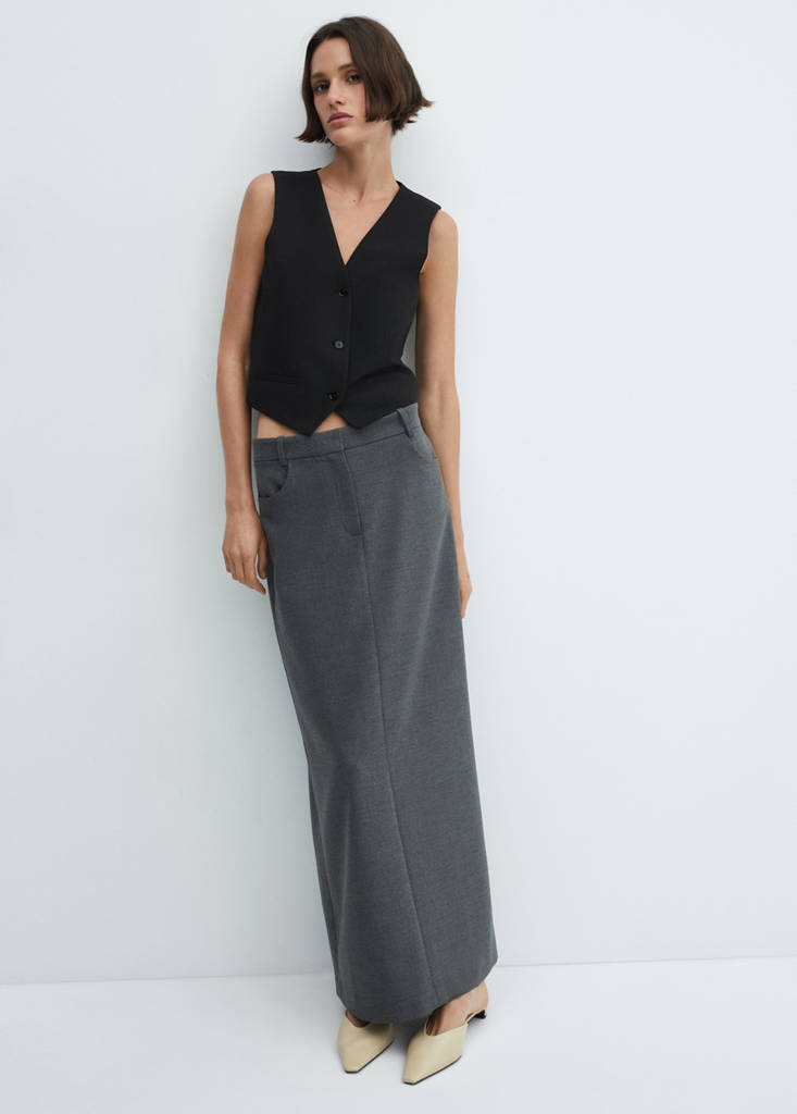 Suit waistcoat with buttons — Black