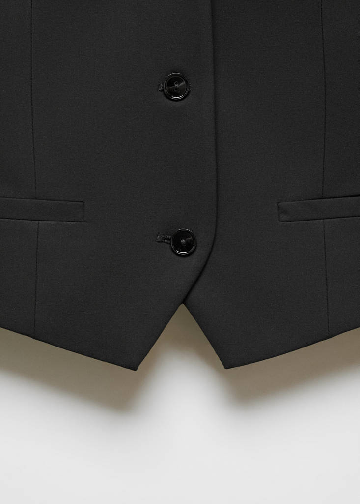 Suit waistcoat with buttons — Black