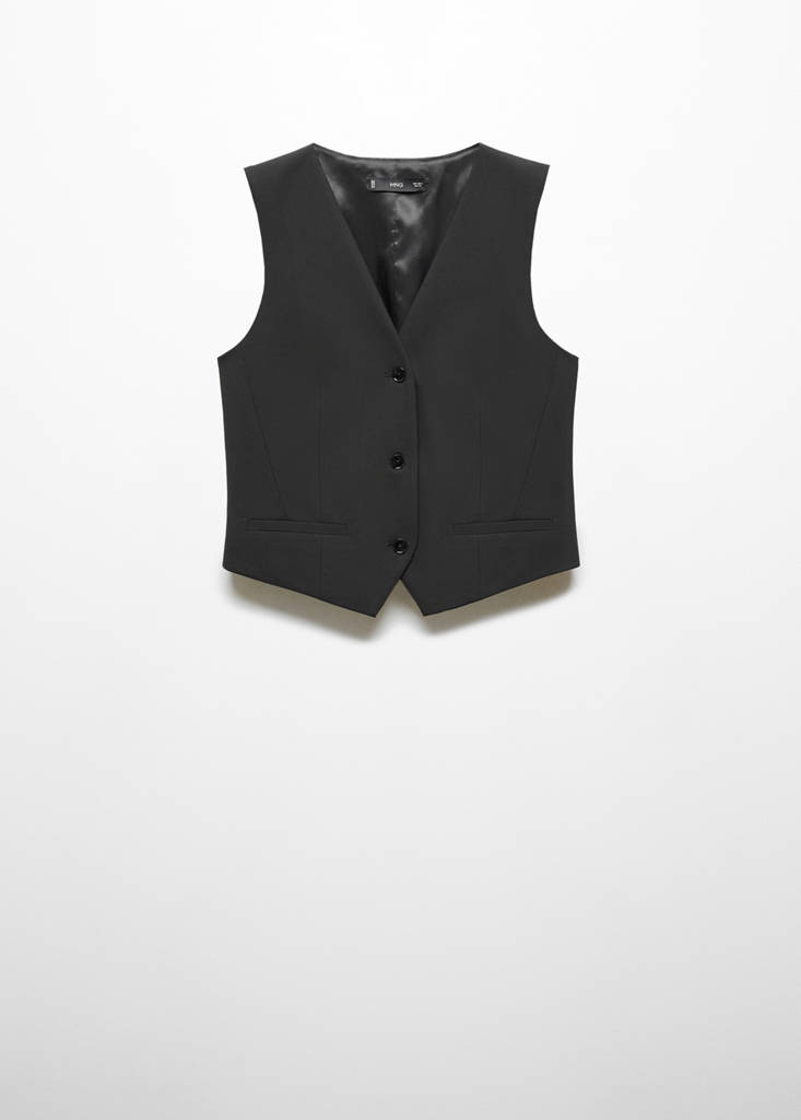 Suit waistcoat with buttons — Black
