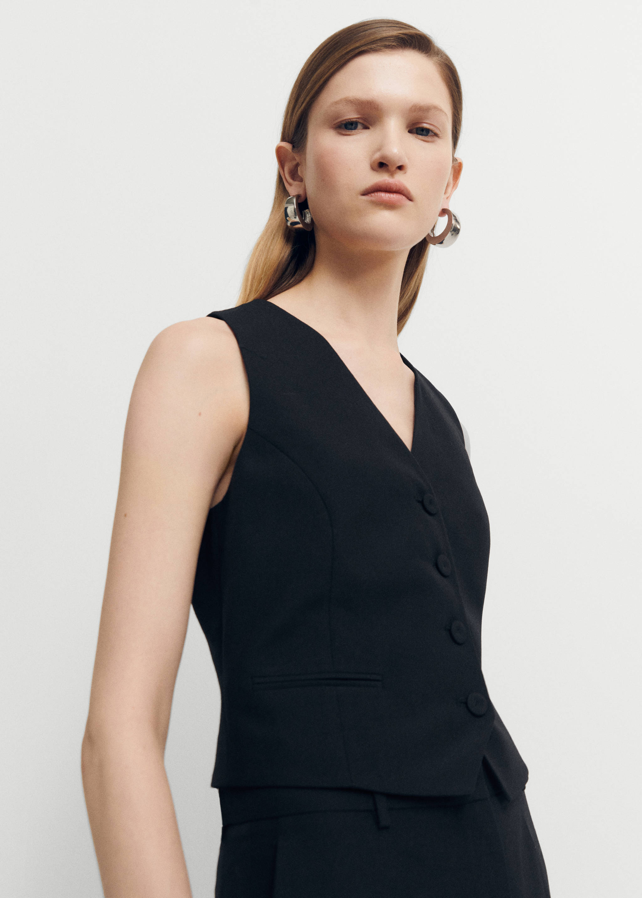 Chaleco traje lana - Plano medio