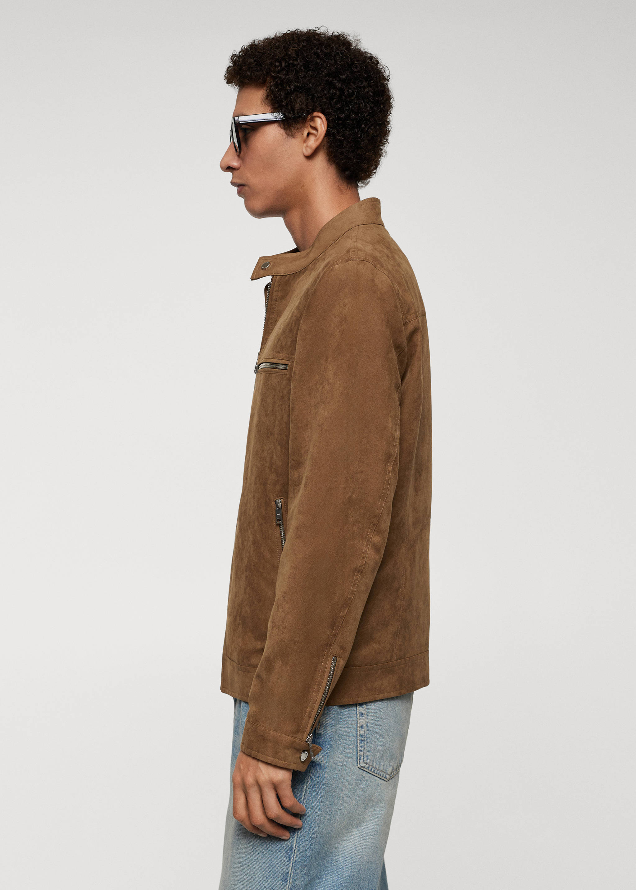 Blouson imitation daim fermeture Éclair - Détail de l'article 2