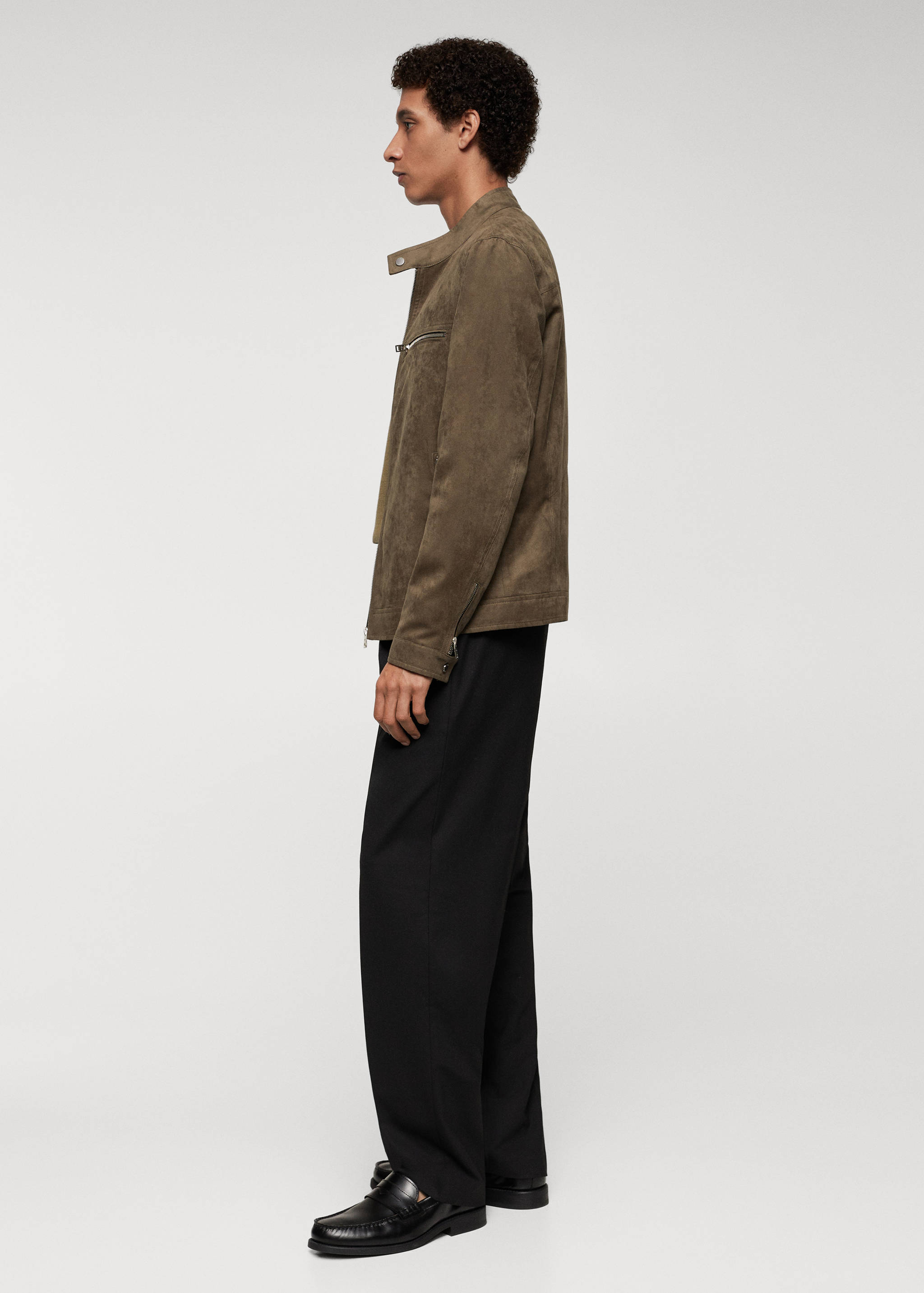 Blouson imitation daim fermeture Éclair - Détail de l'article 2