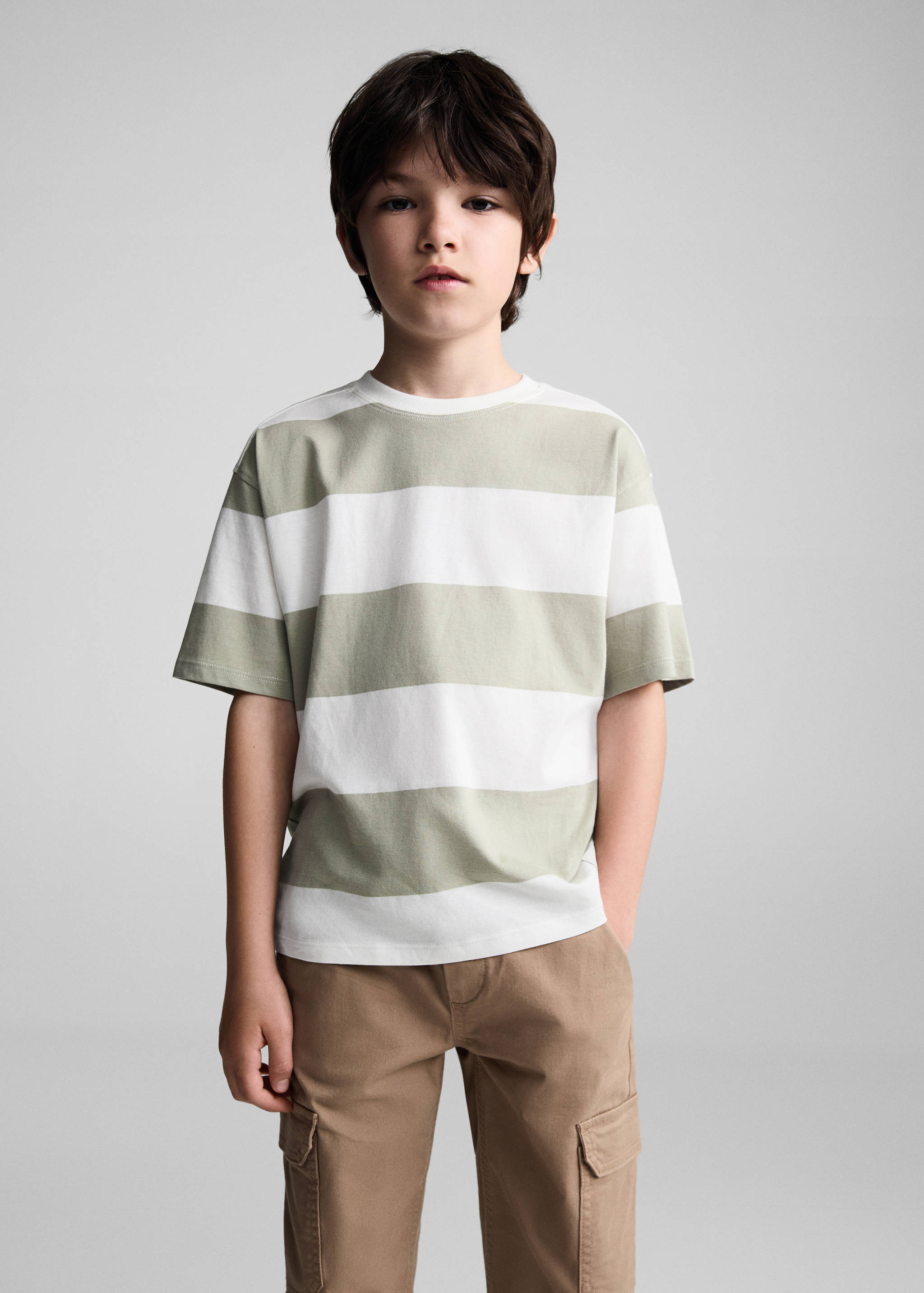 Printed striped T-shirt - Medium plane