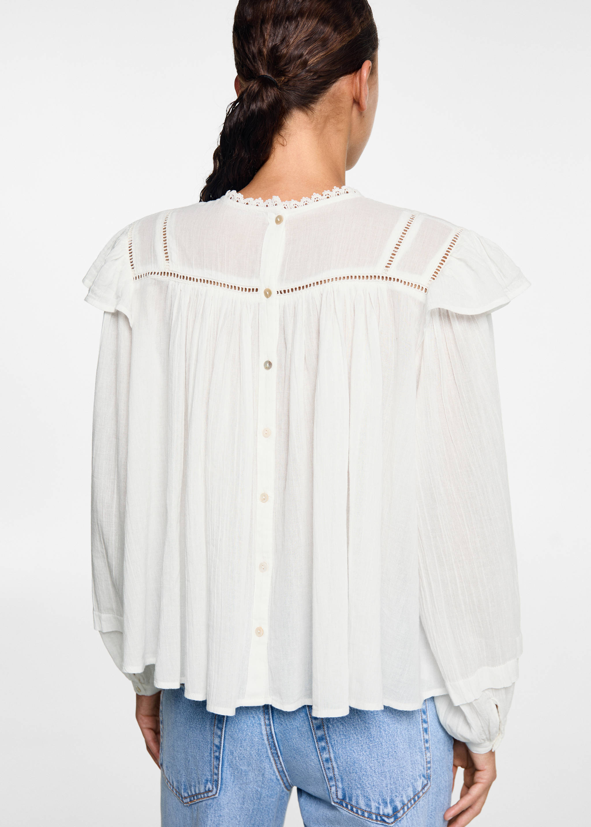 Ruffle cotton blouse - Reverse of the article
