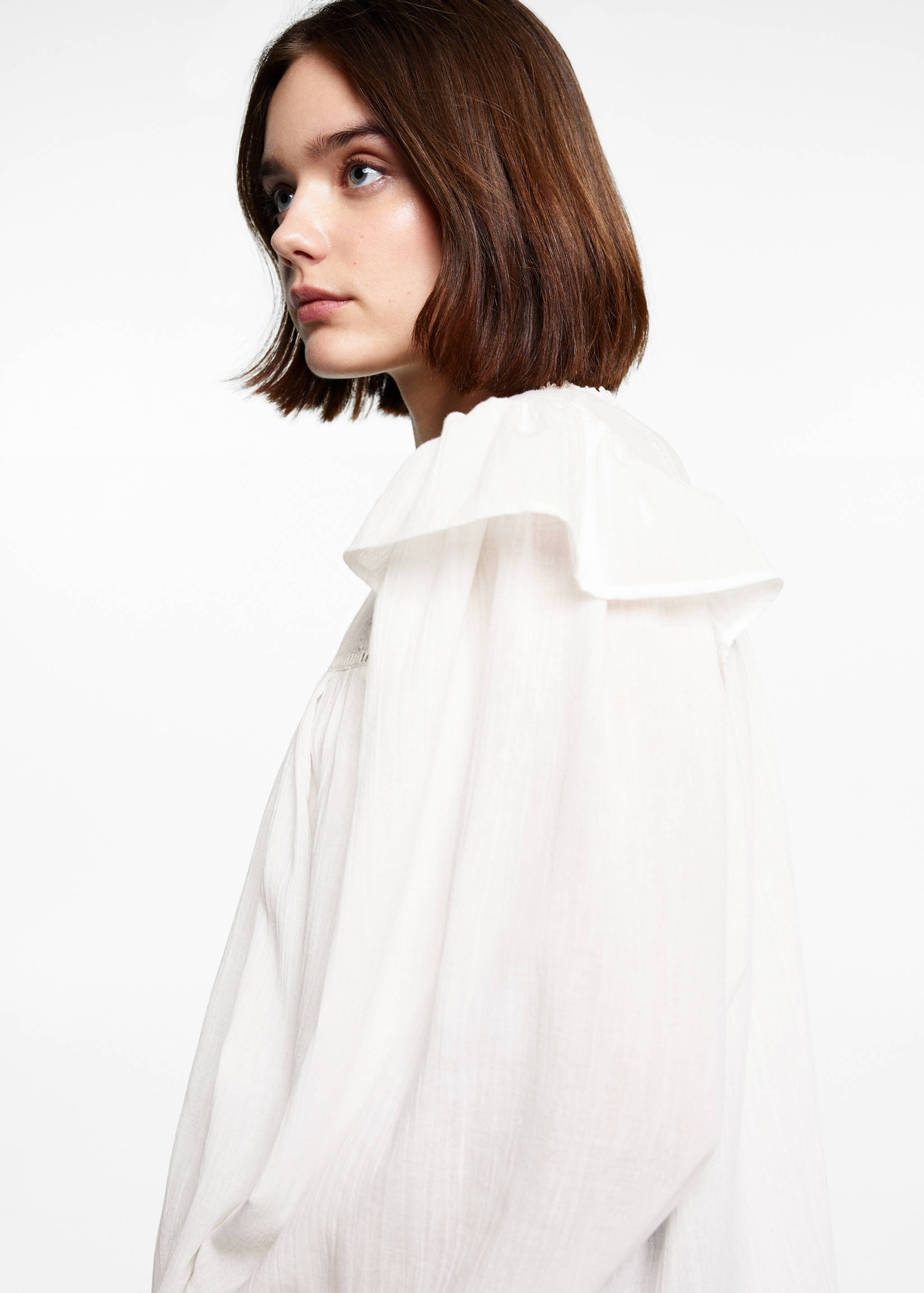 Ruffle cotton blouse - Details of the article 1