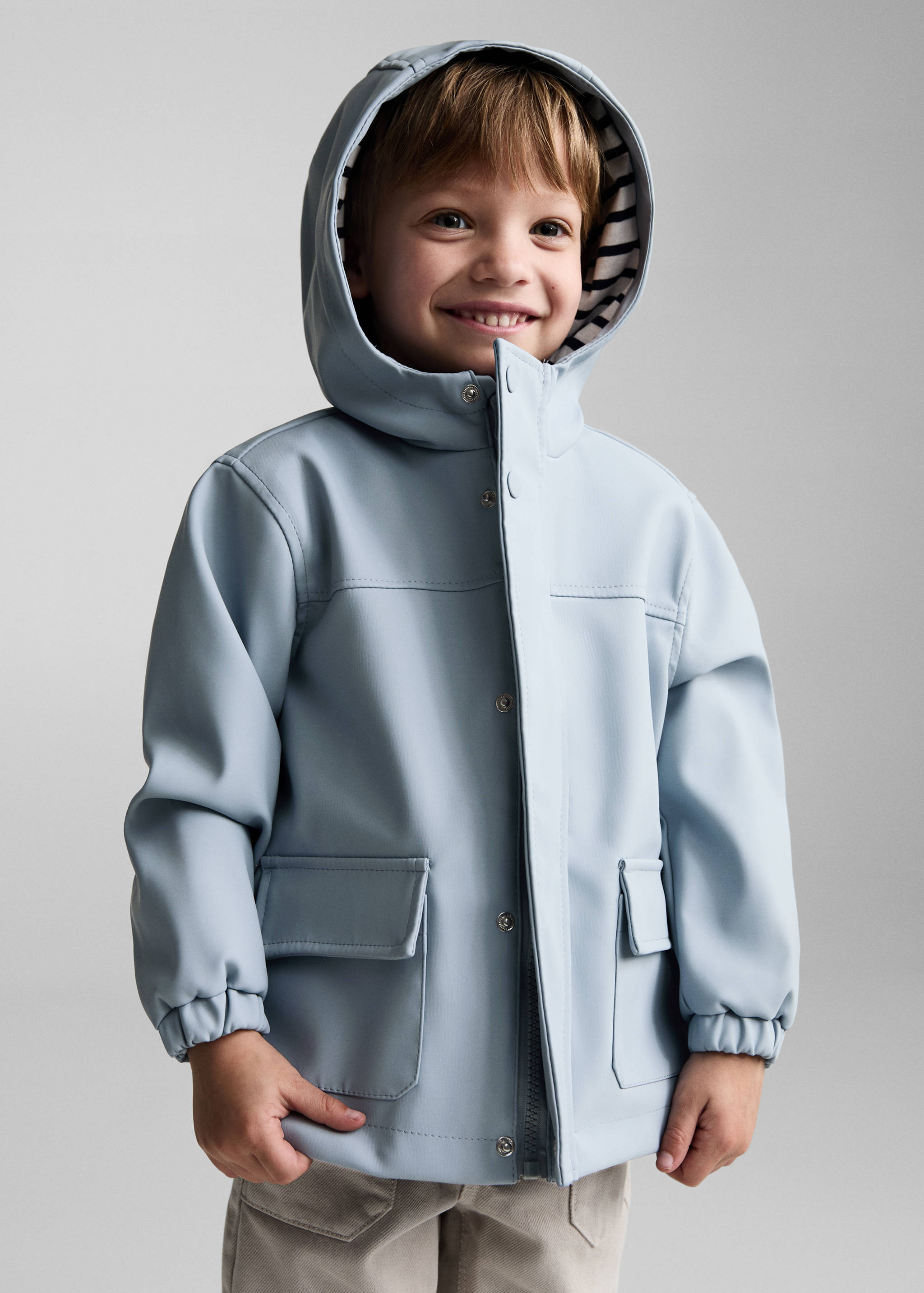 Hooded water-repellent barn jacket - Medium plane